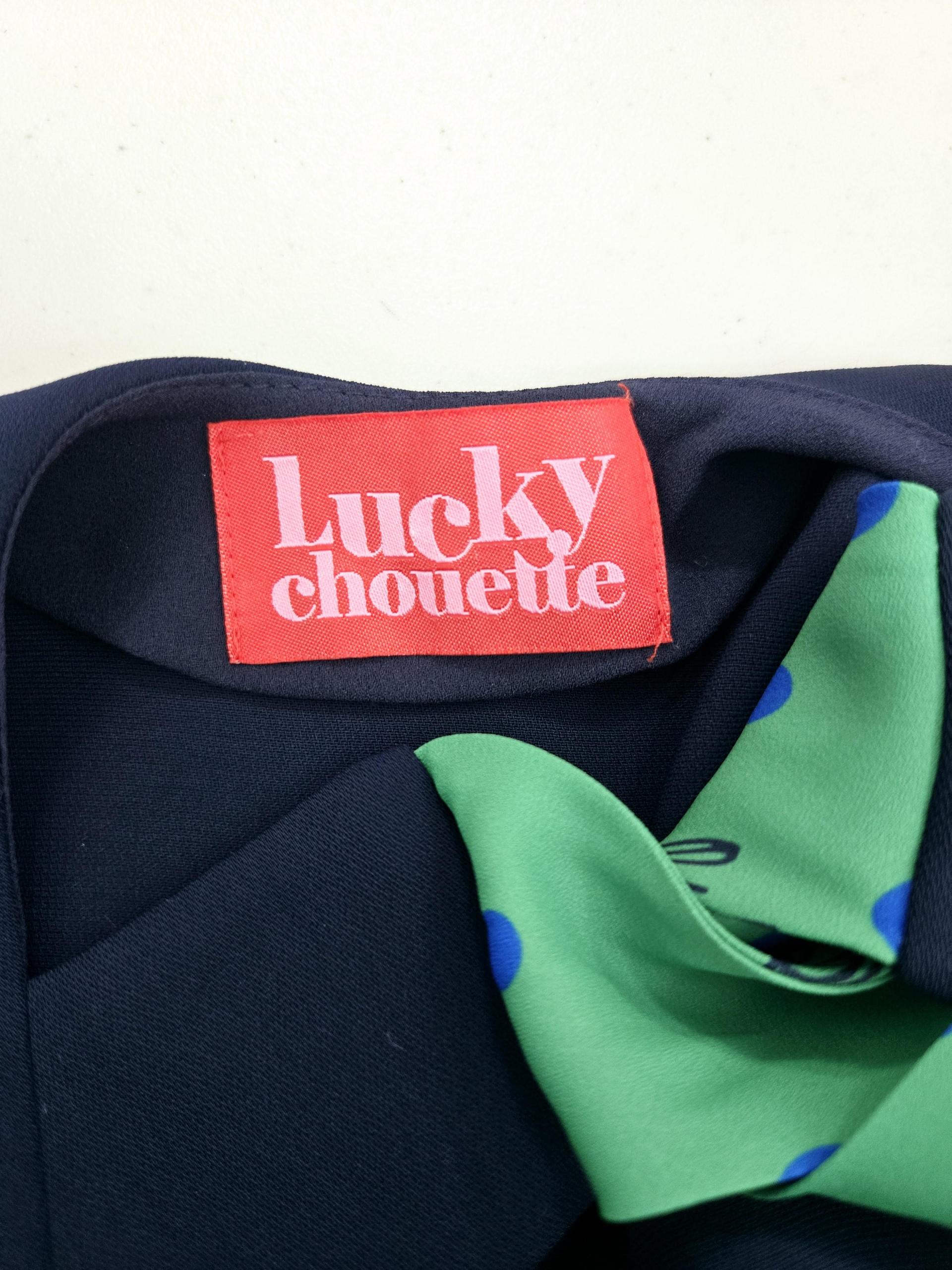 정품 럭키슈에뜨 LUCKY CHOUETTE 네이비 주름 원피스