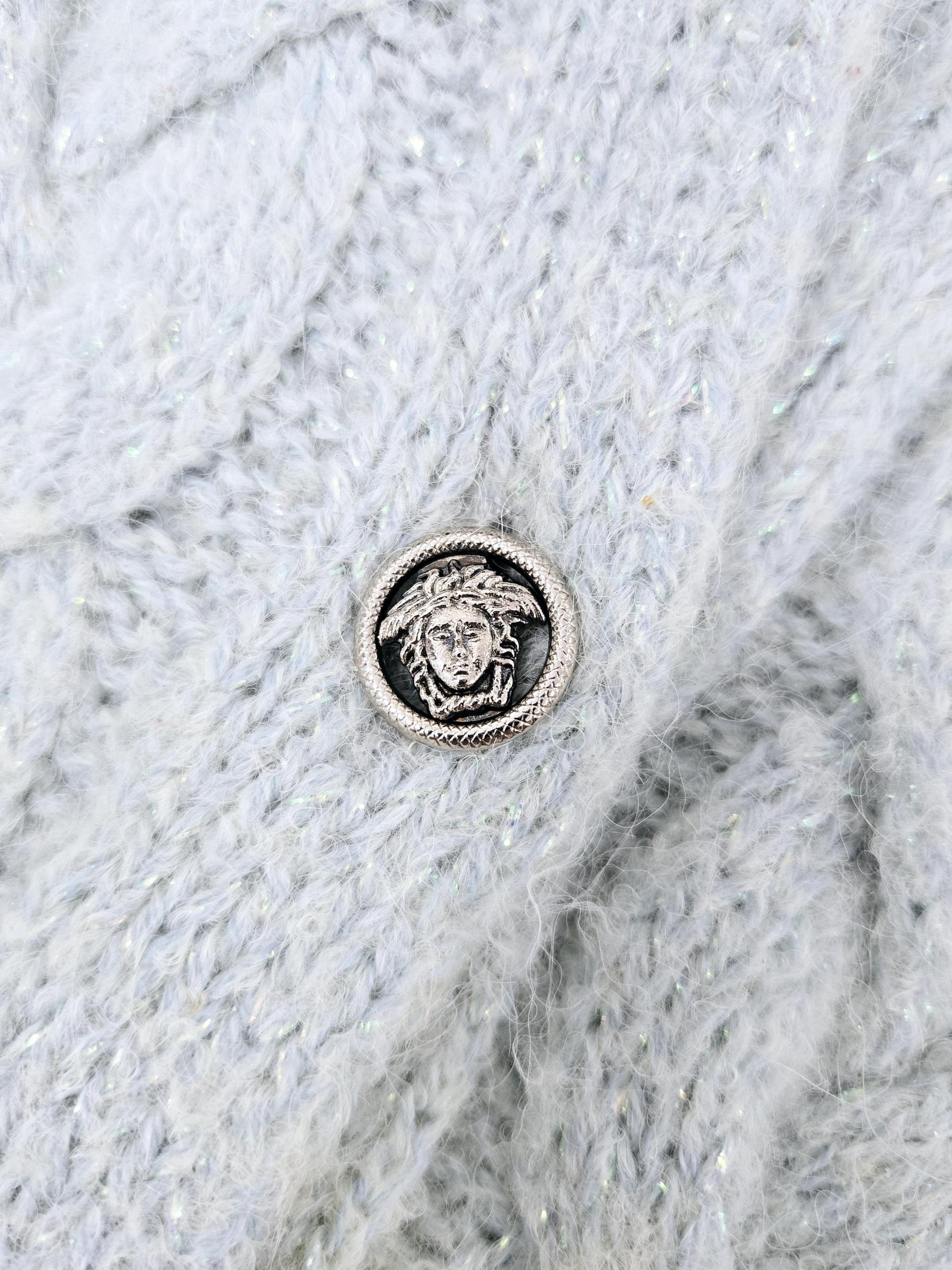 정품 이티에레 베르사체 ITTIERRE VERSACE 하늘색 꼬임 가디건