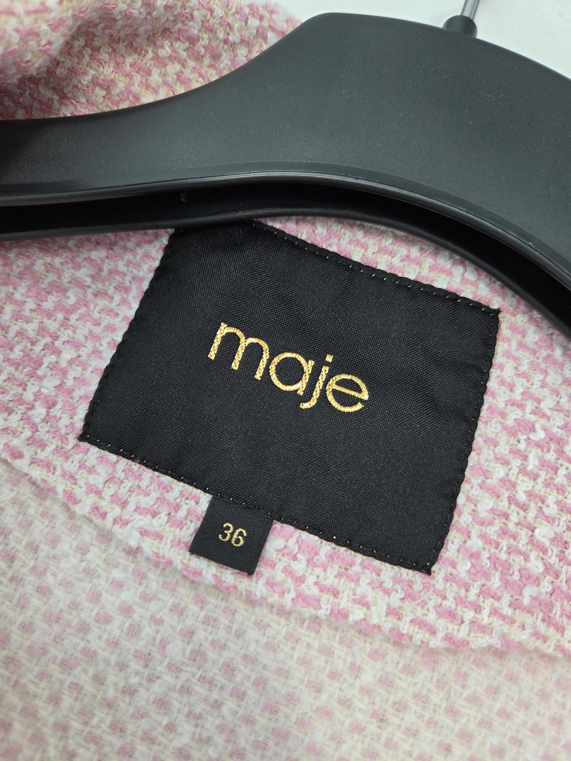 정품 마쥬 MAJE 트위드 자켓 핑크