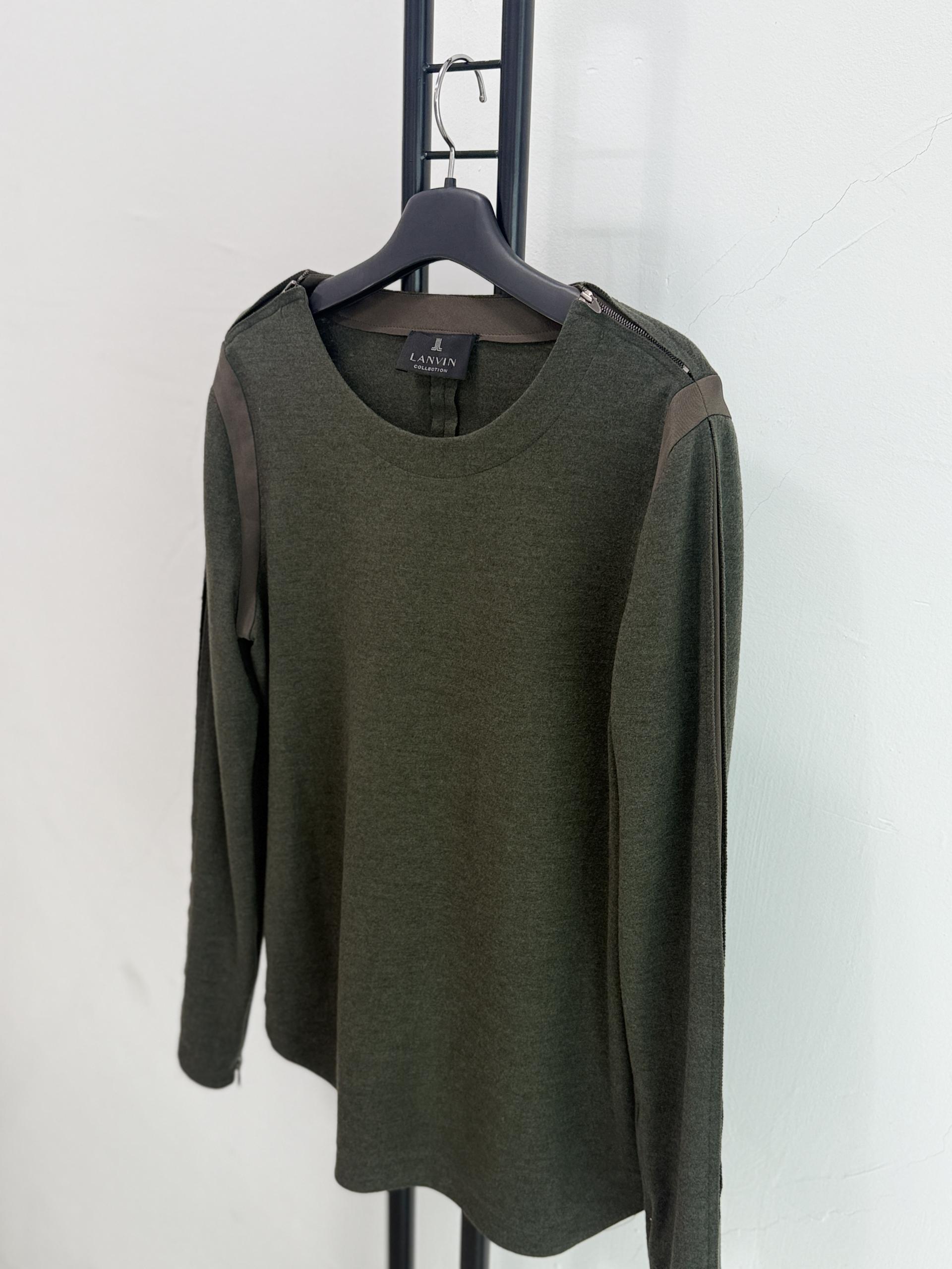 정품 랑방 LANVIN 그린 배색티