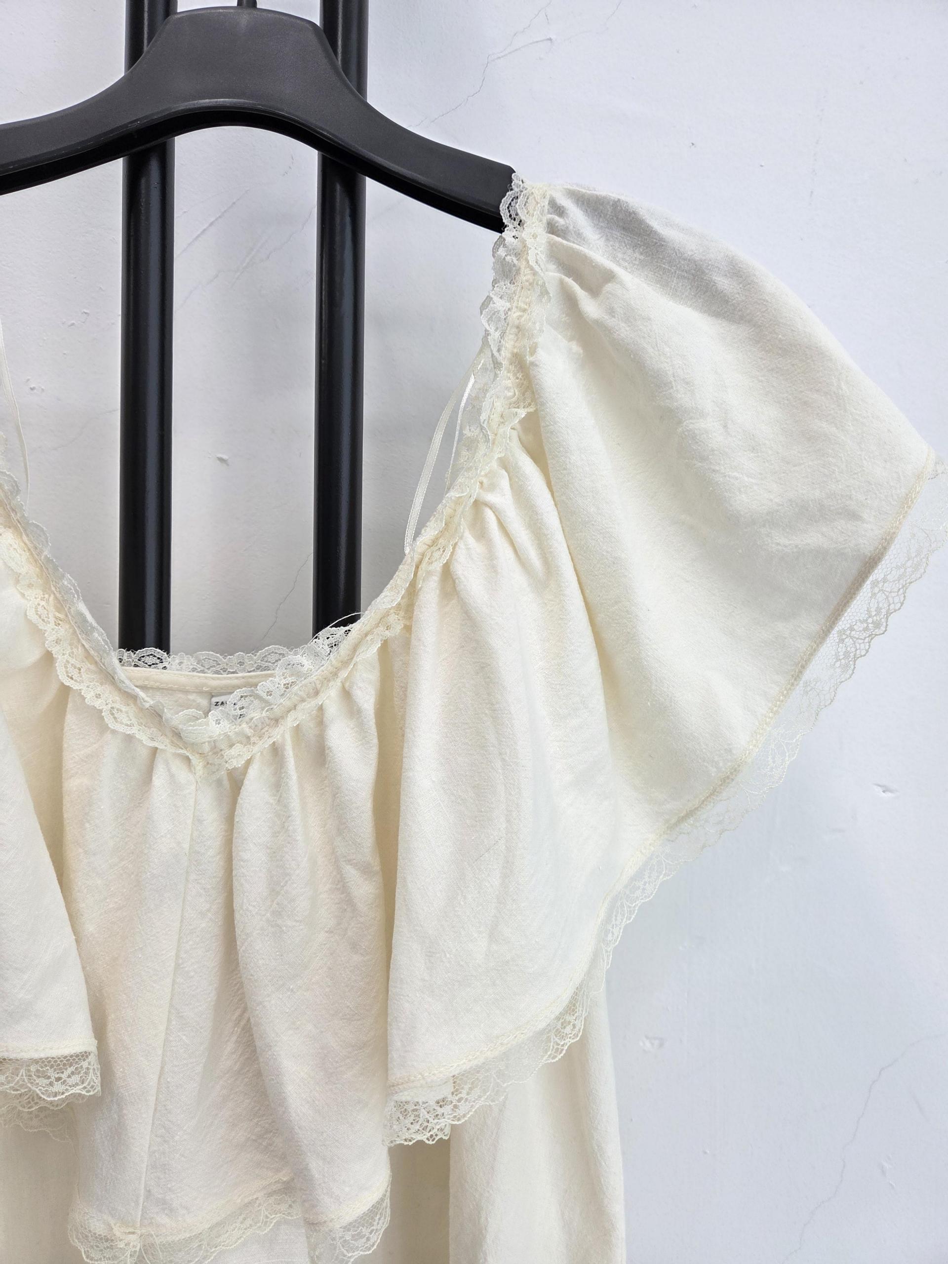 정춤 자라 ZARA 화이트 레이스 블라우스