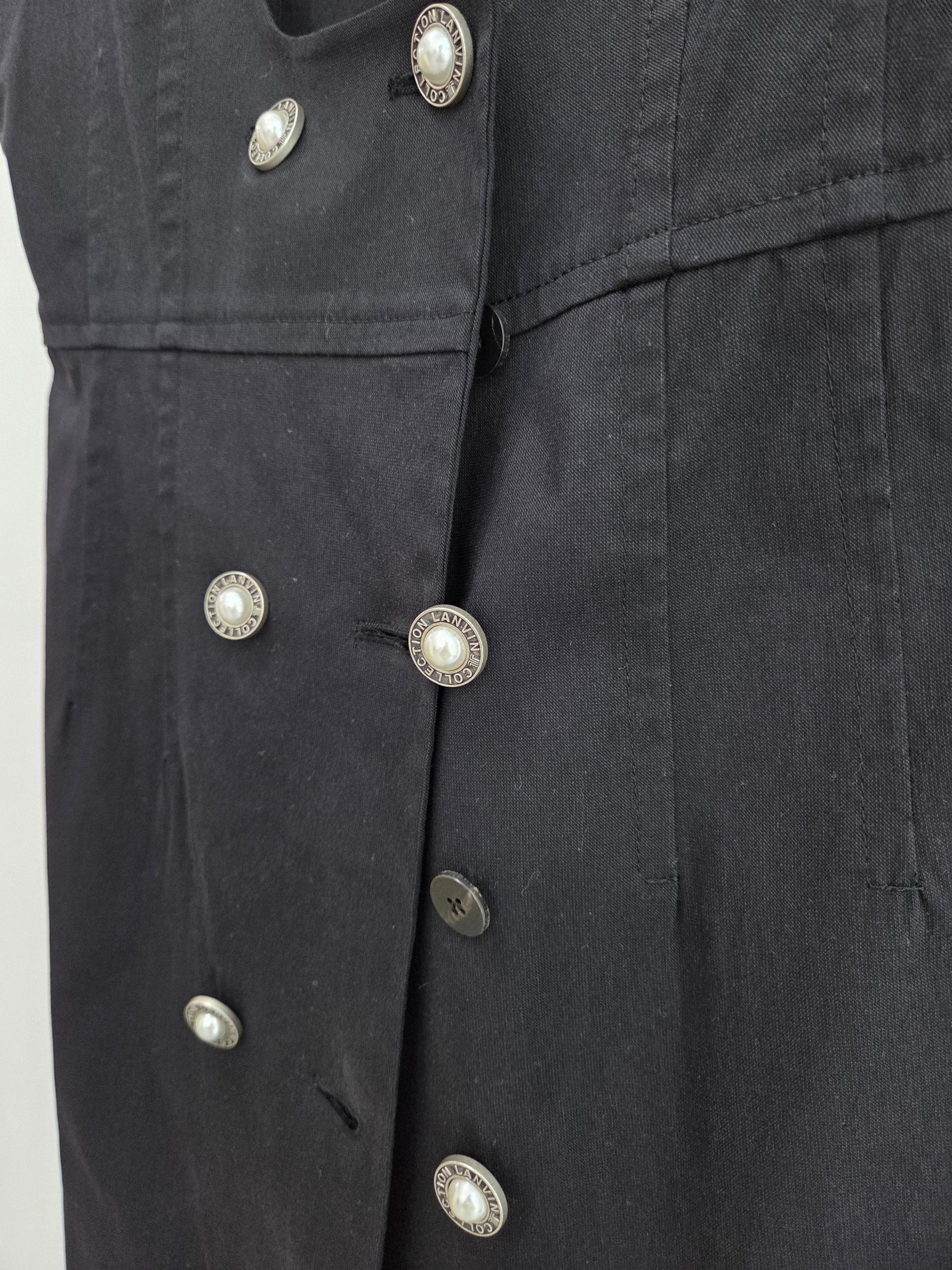 정품 랑방 LANVIN COLLECTION 블랙 버튼 원피스