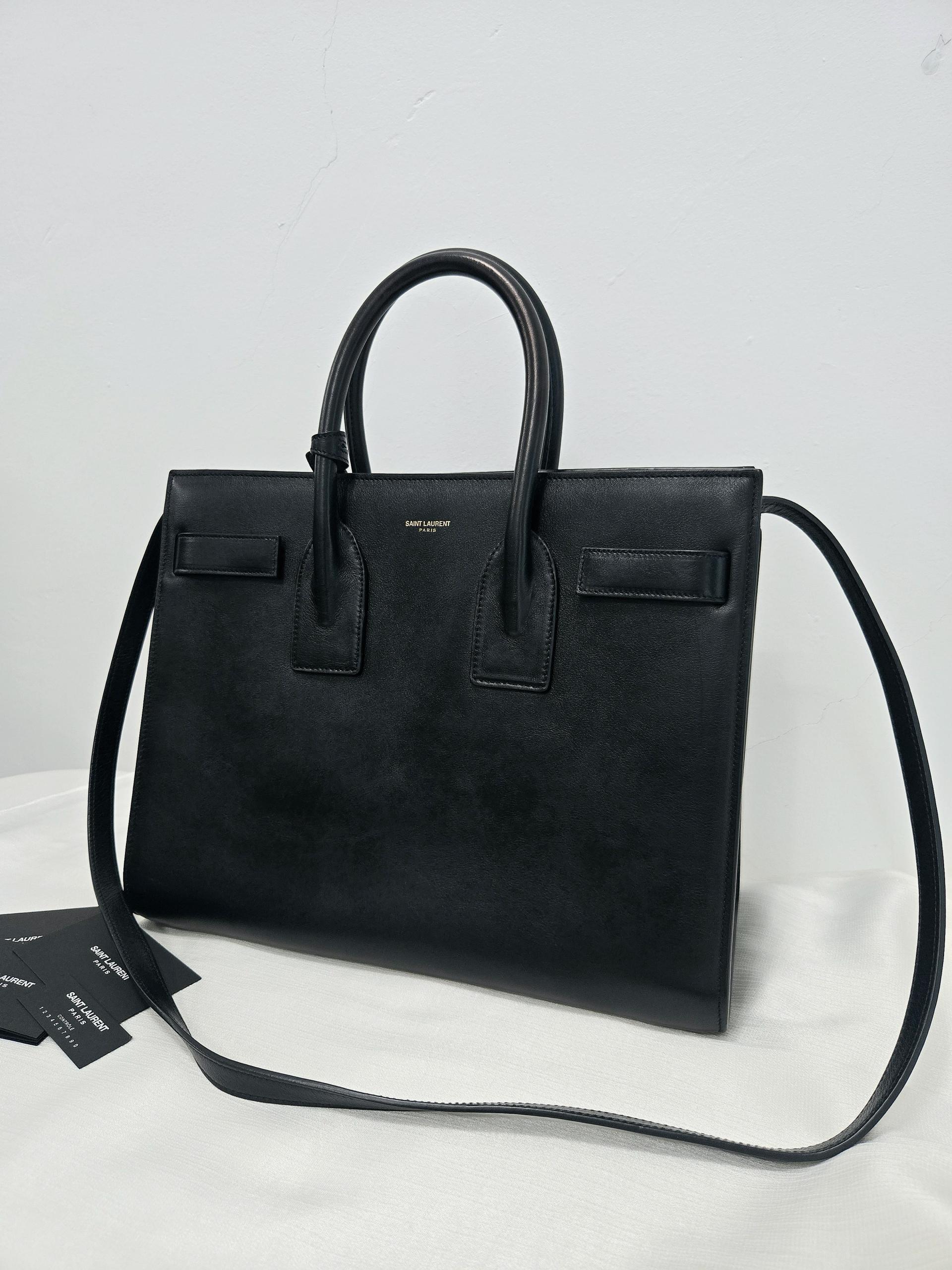 정품 생로랑 SAINT LAURENT 삭 드쥬르 블랙 토트백 숄더백