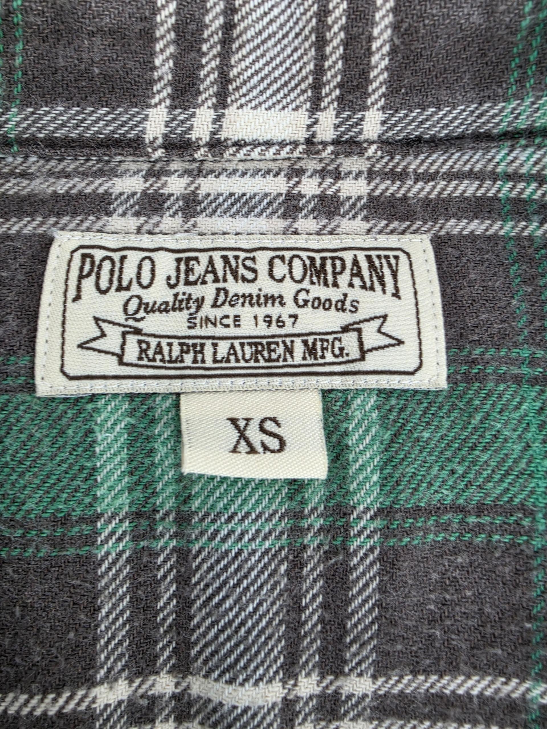정품 폴로진스 POLO JEANSE 체크 셔츠 그린