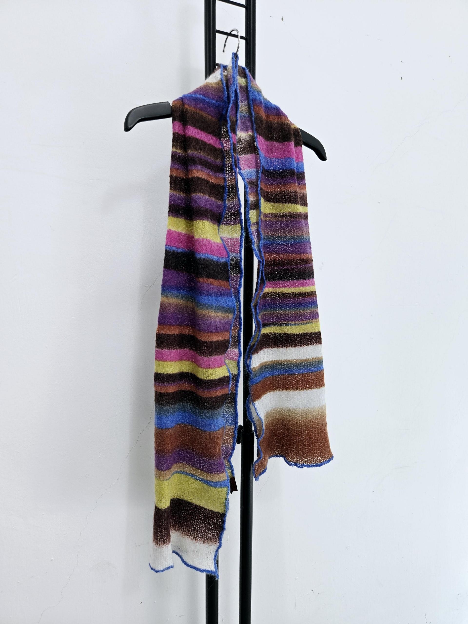 정품 미쏘니 MISSONI 니트 스트라이프 머플러