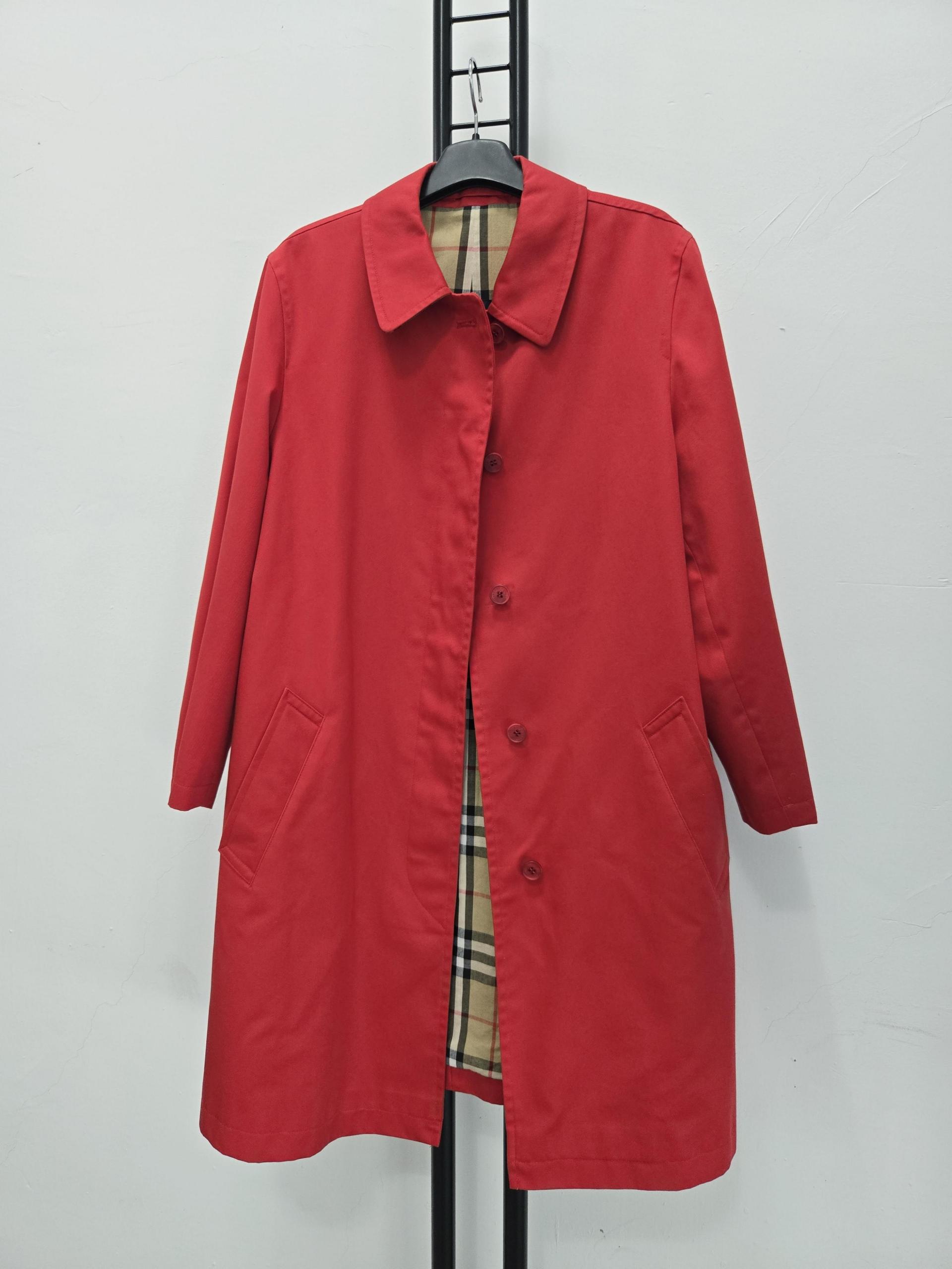 정품 버버리 BURBERRY 레드 트렌치 코트