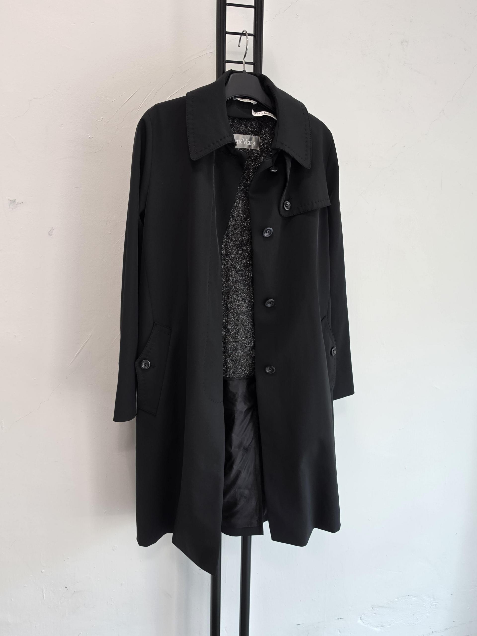 정품 막스마라 Max Mara 검정 트렌치 코트