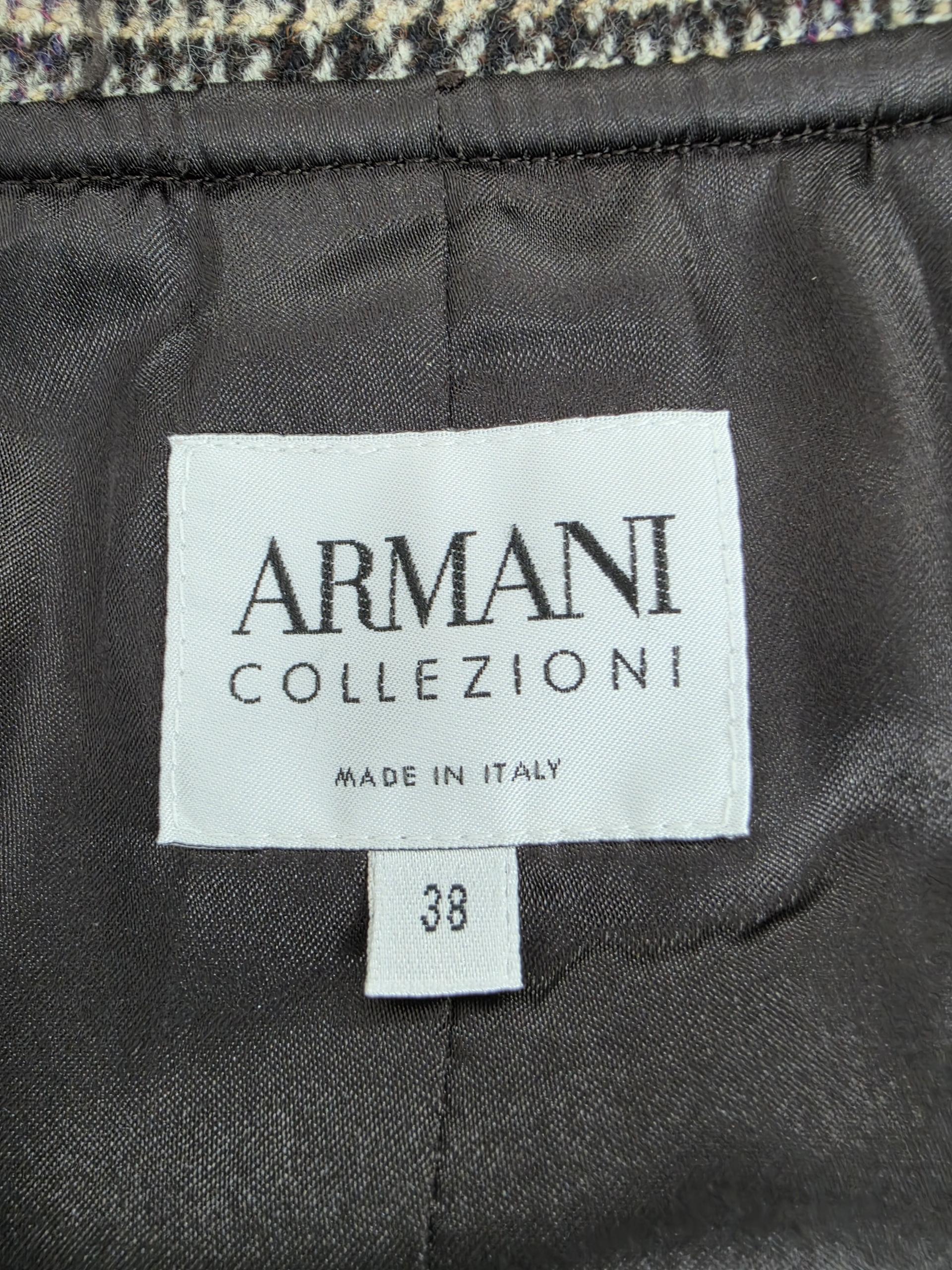 정퓸 아르마니 컬렉션 ARMANI 체크 자켓 브라운