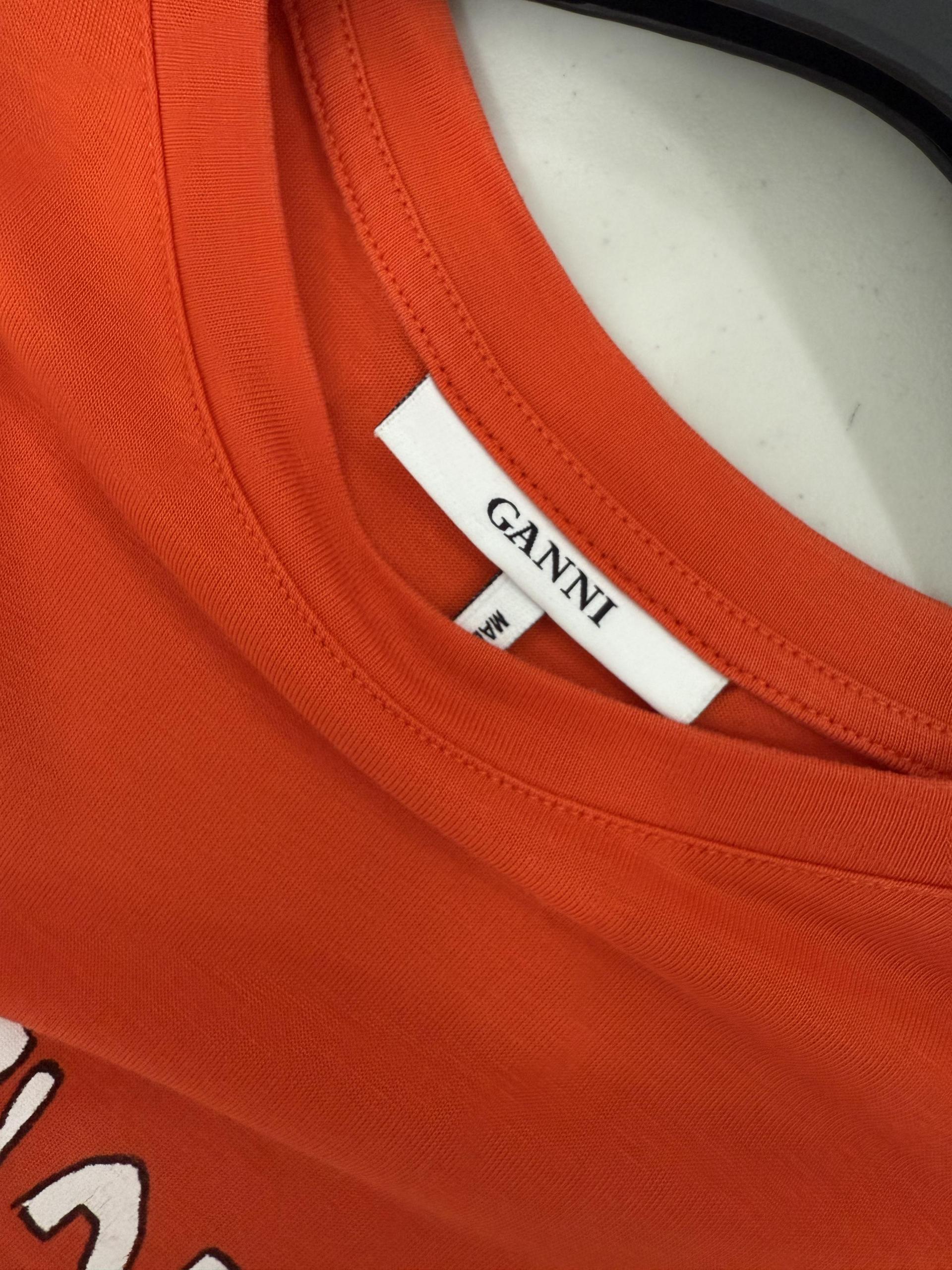 정품 GANNI 가니 주황 티셔츠 반팔티