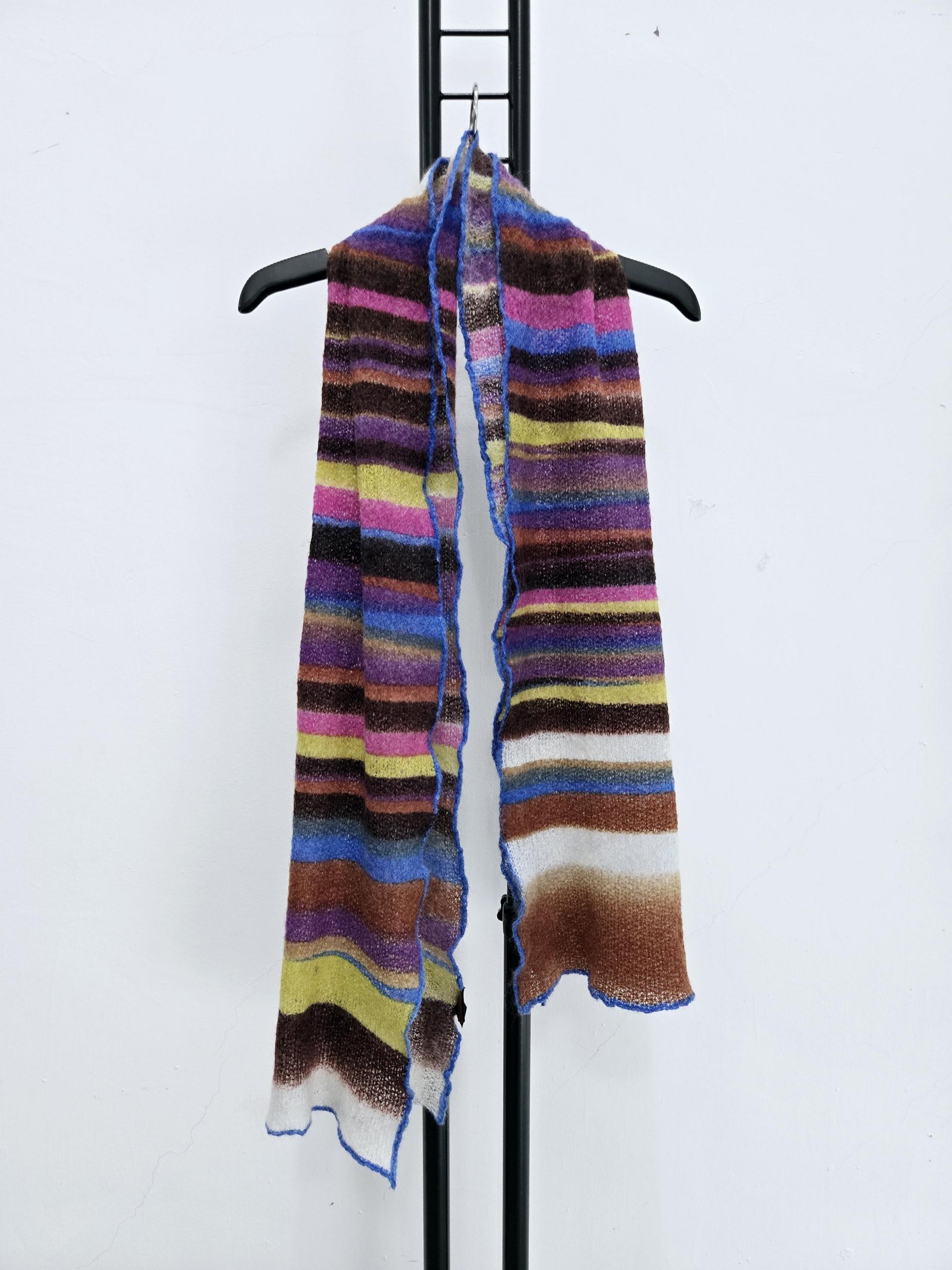 정품 미쏘니 MISSONI 니트 스트라이프 머플러