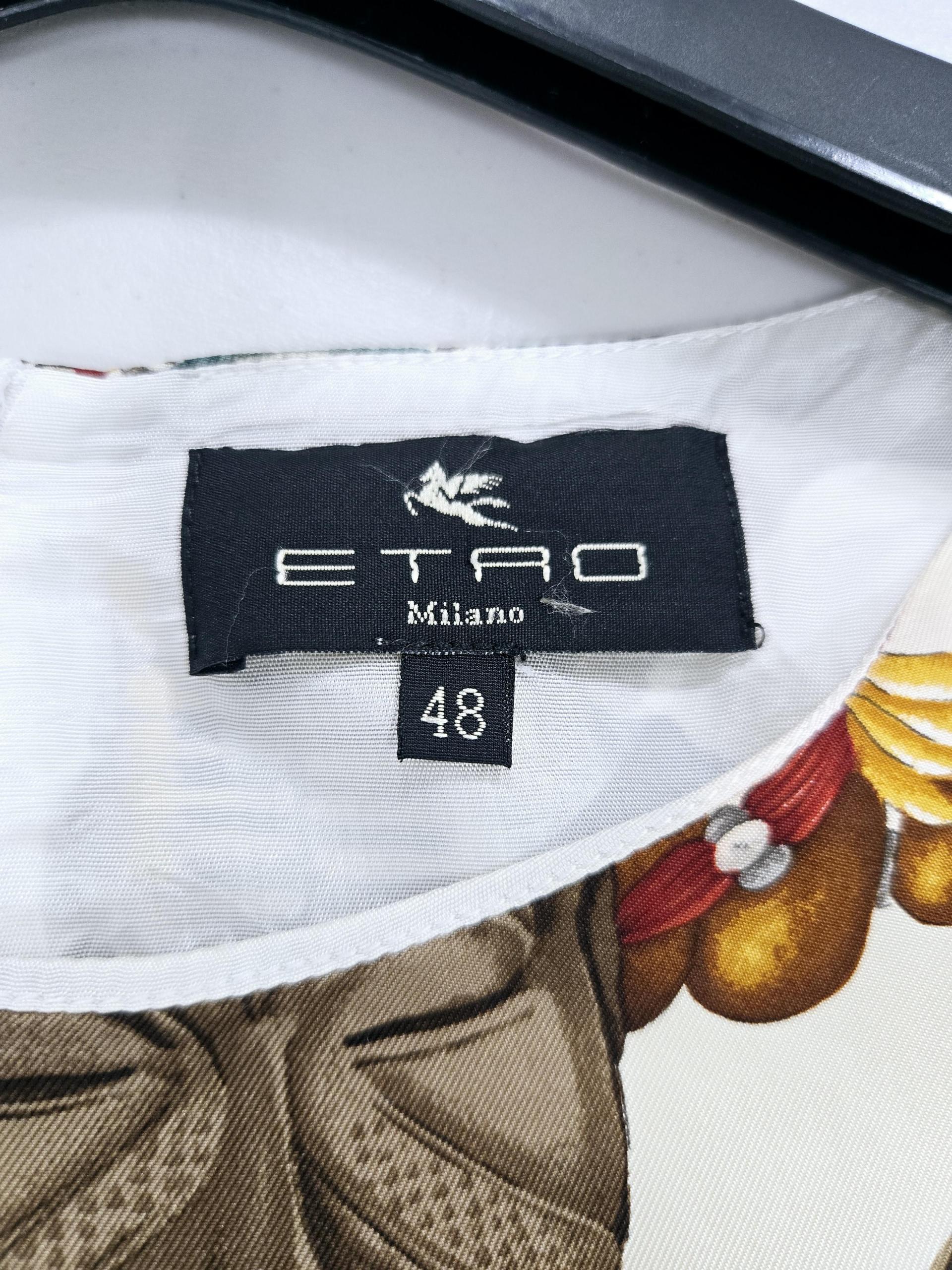 정품 에트로 ETRO 실크 100% 나염 민소매 블라우스