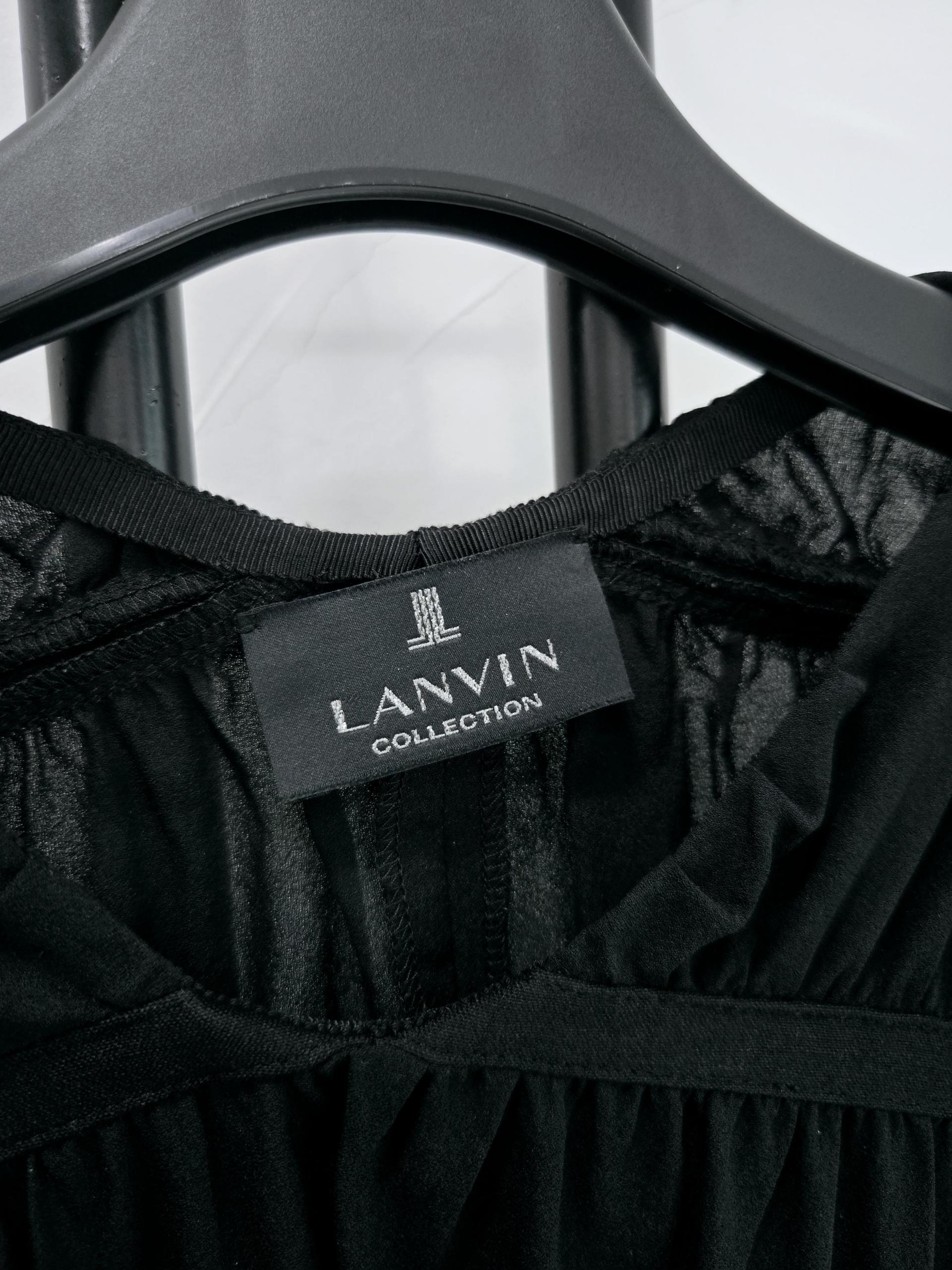 정품 랑방 LANVIN 주름 블라우스 블랙