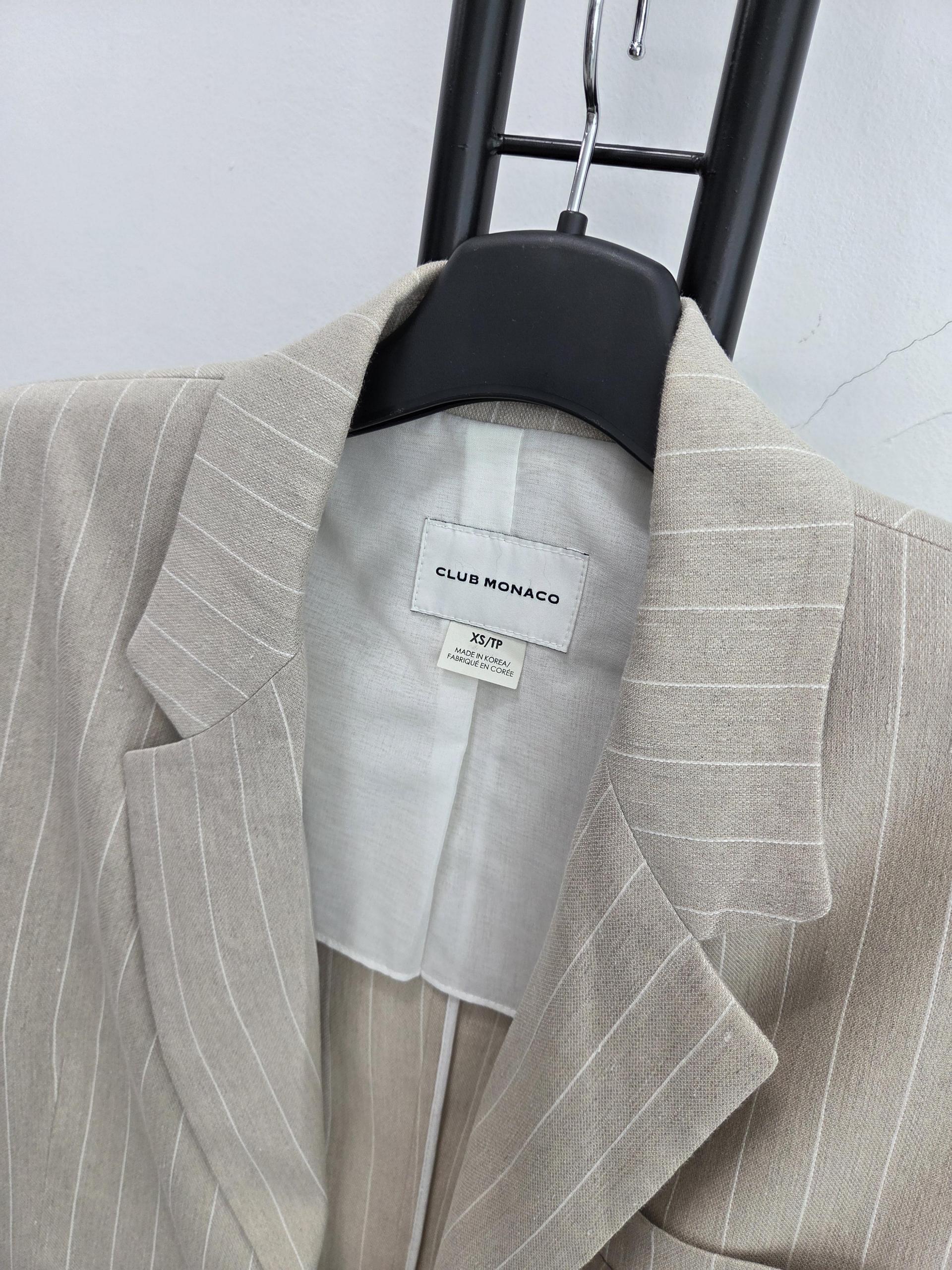 정품 클럽모나코 CLUB MONACO 스트라이프 린넨 자켓
