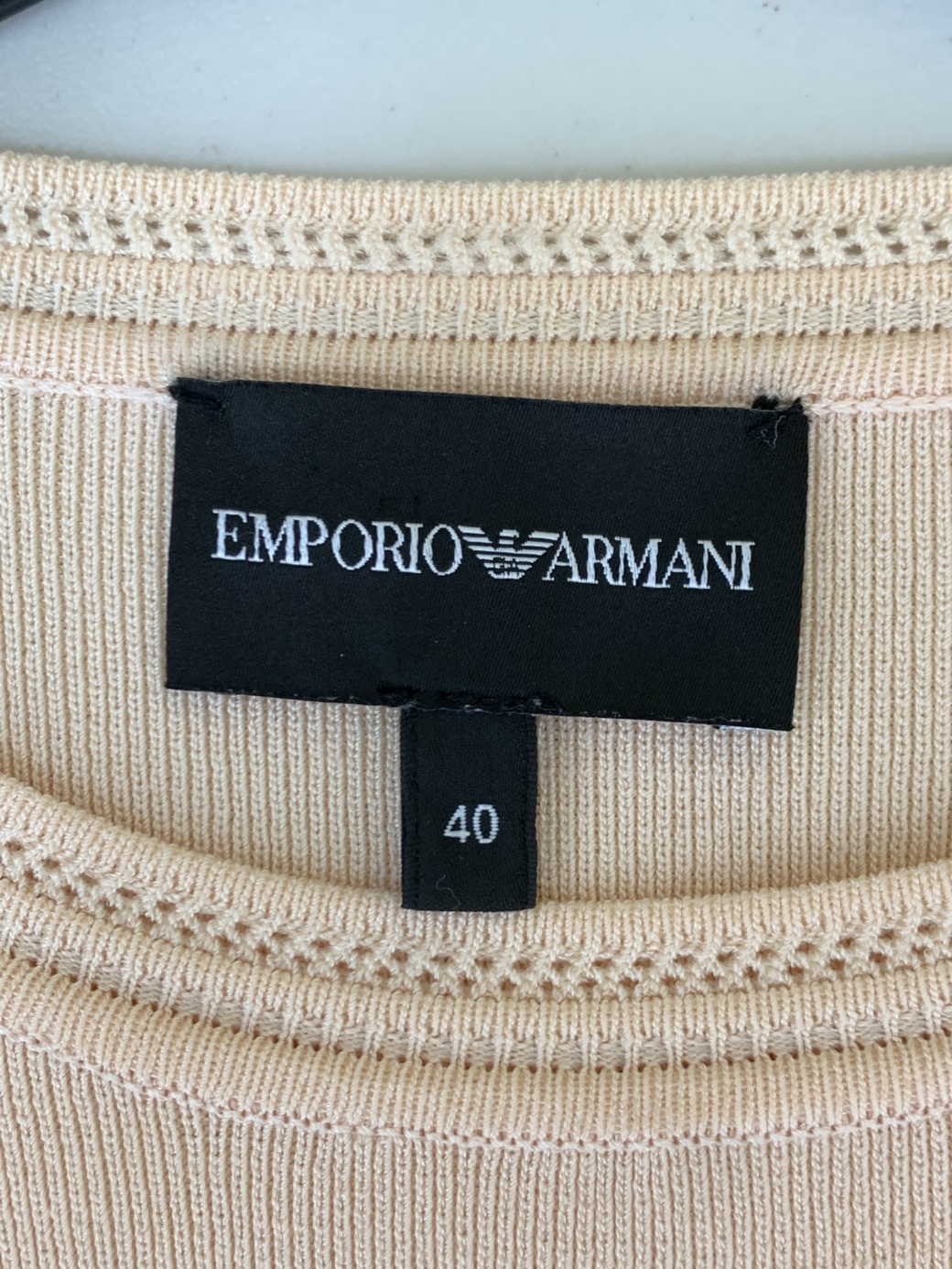 정품 엠포리오 알마니 EMPORIO ARMANI 반팔 로고 니트