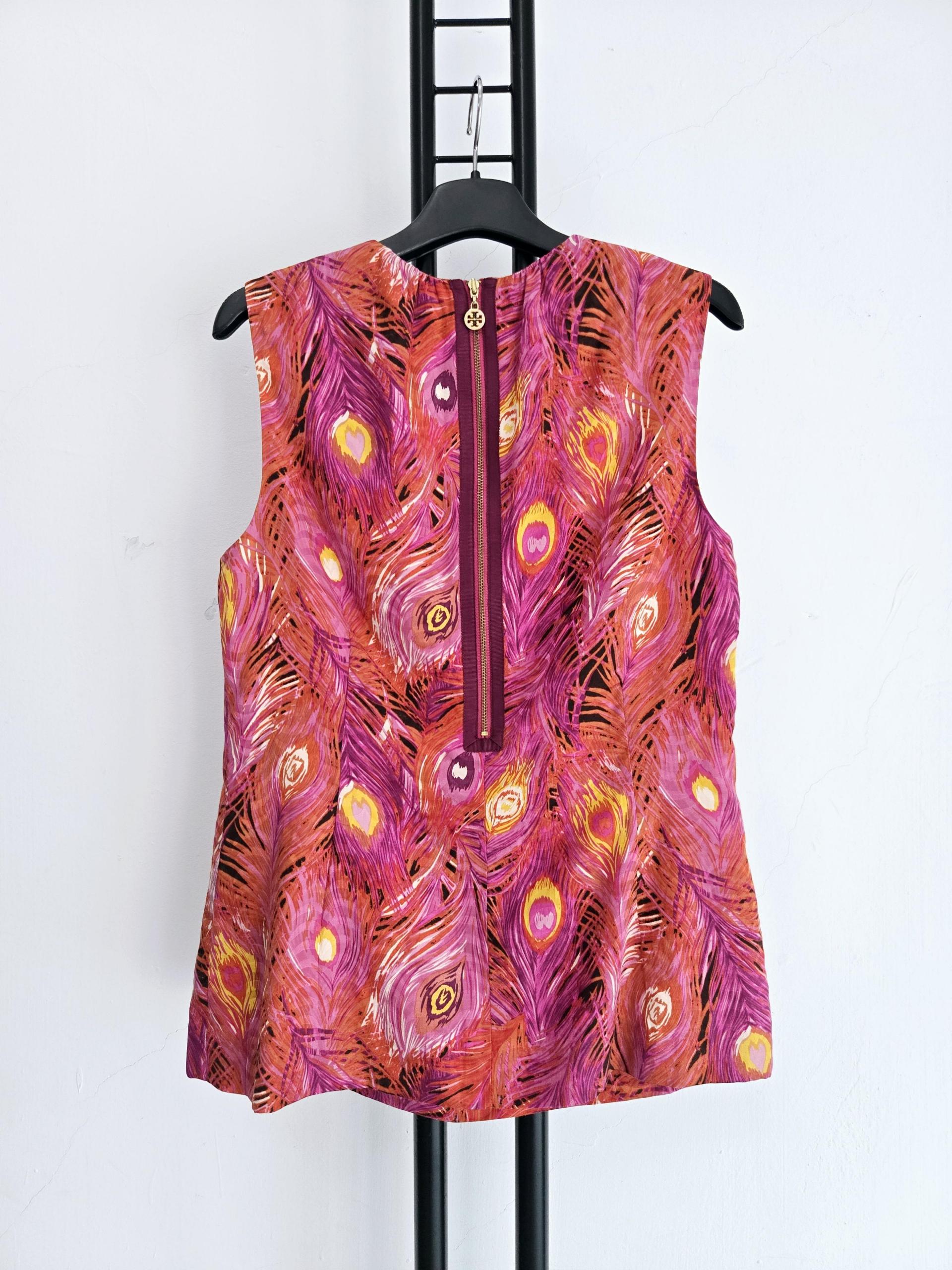 정품 토리버치 TORY BURCH 나염 민소매 블라우스