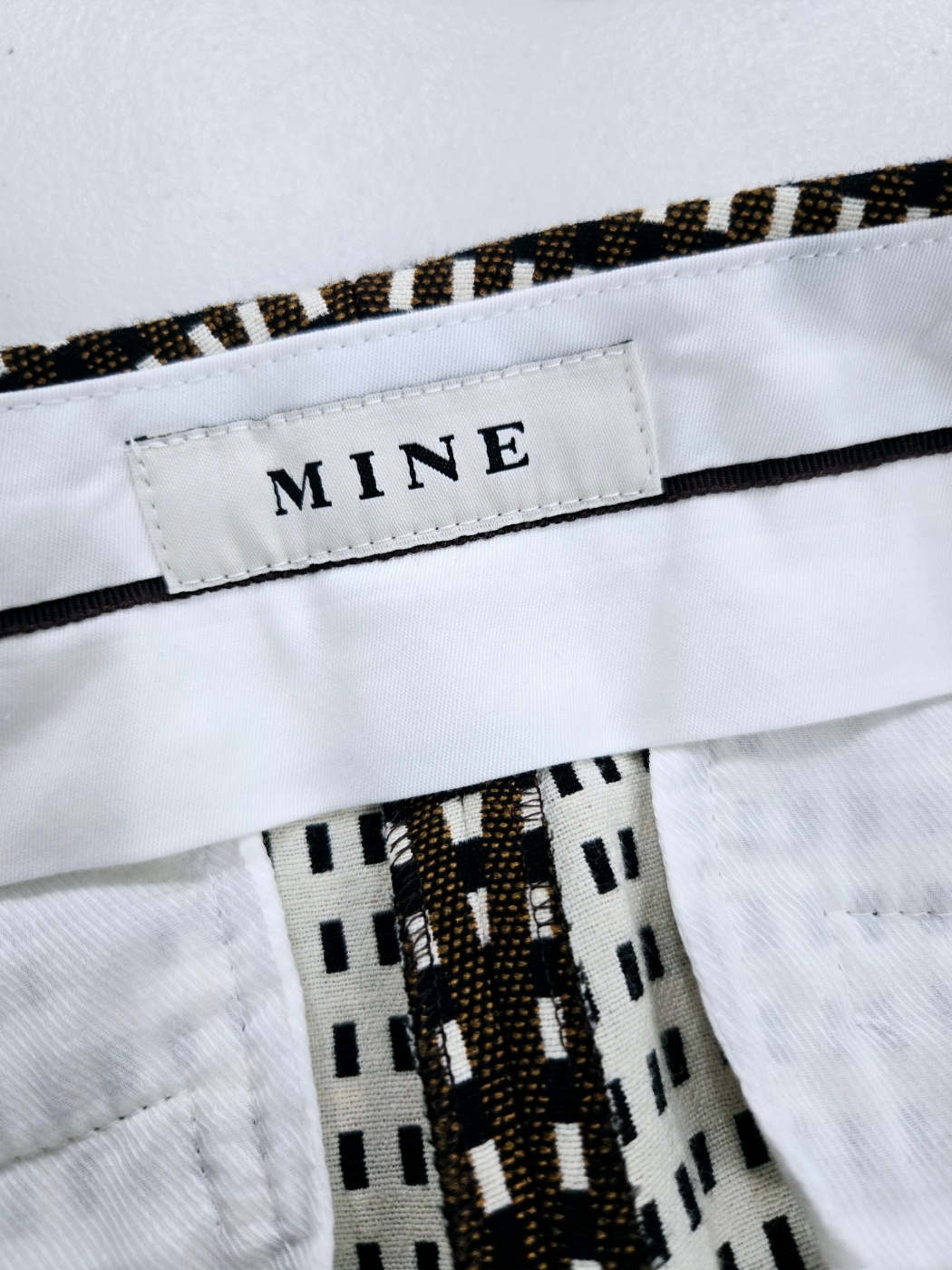 정품 마인 MINE 체크 패턴 바지