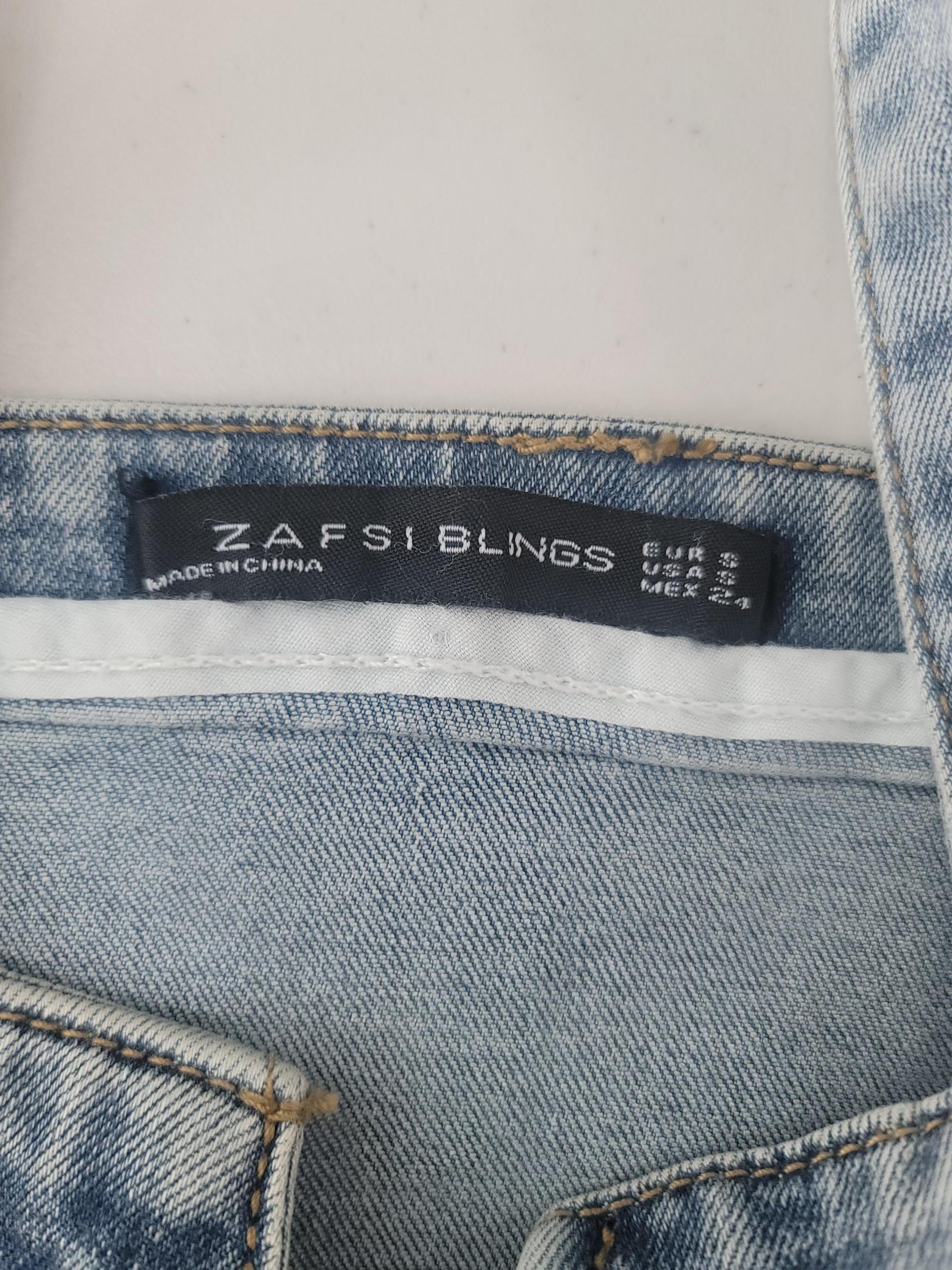 정품 ZAF SI BLINGS 데님 멜빵 원피스
