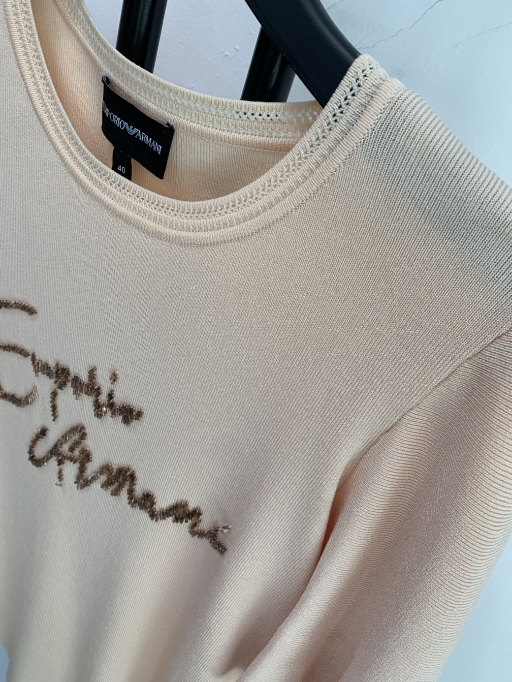 정품 엠포리오 알마니 EMPORIO ARMANI 반팔 로고 니트