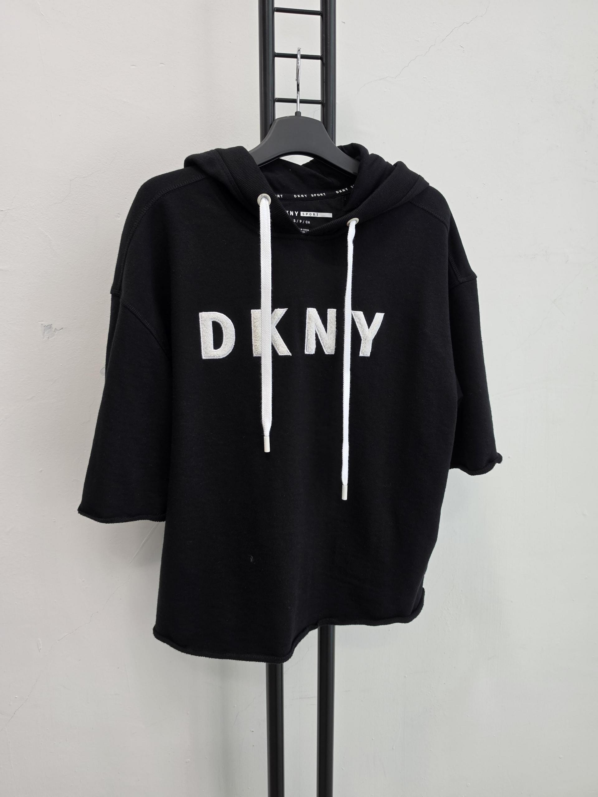정품 DKNY 스포츠 반팔 후드티 블랙