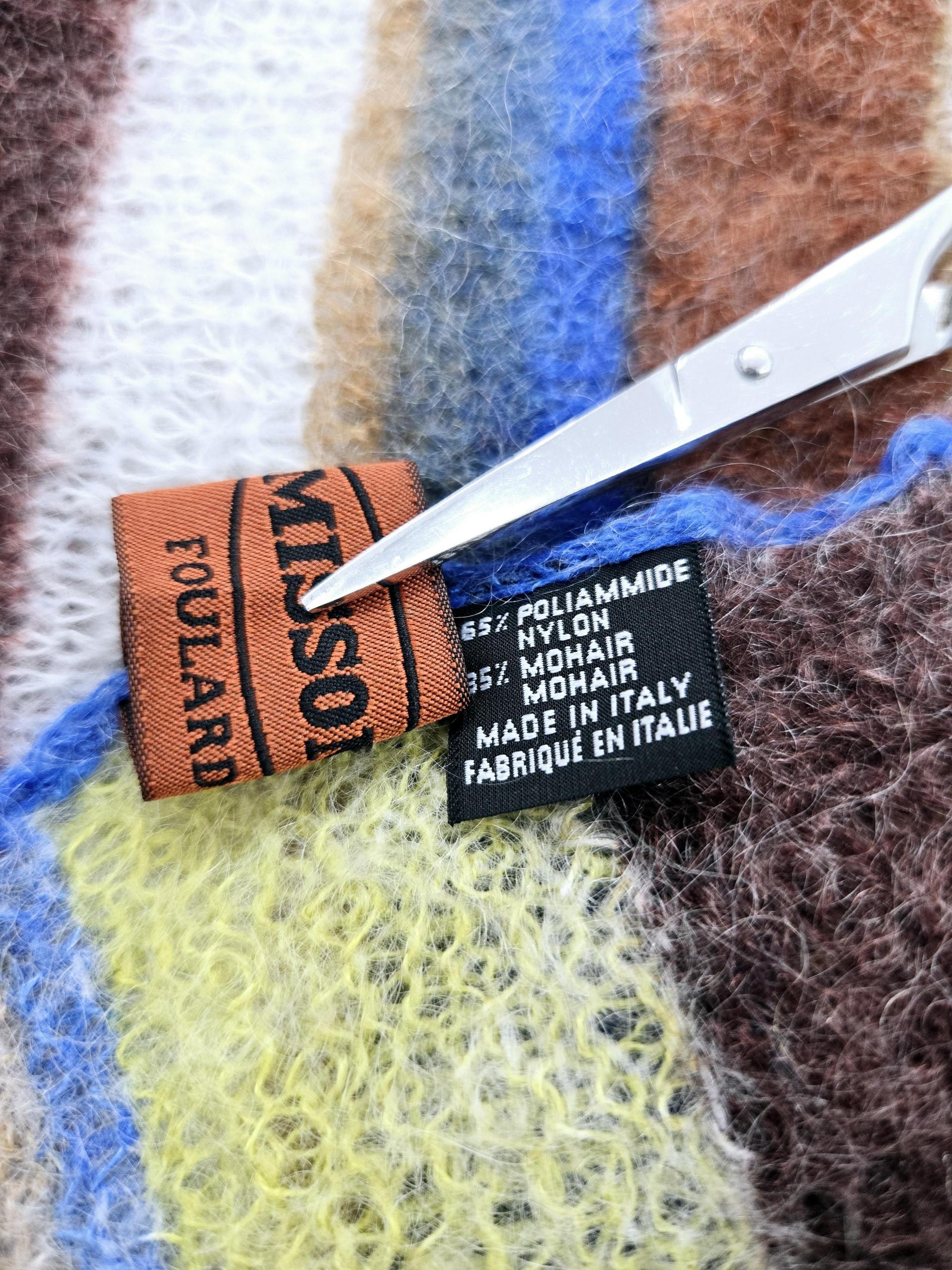 정품 미쏘니 MISSONI 니트 스트라이프 머플러