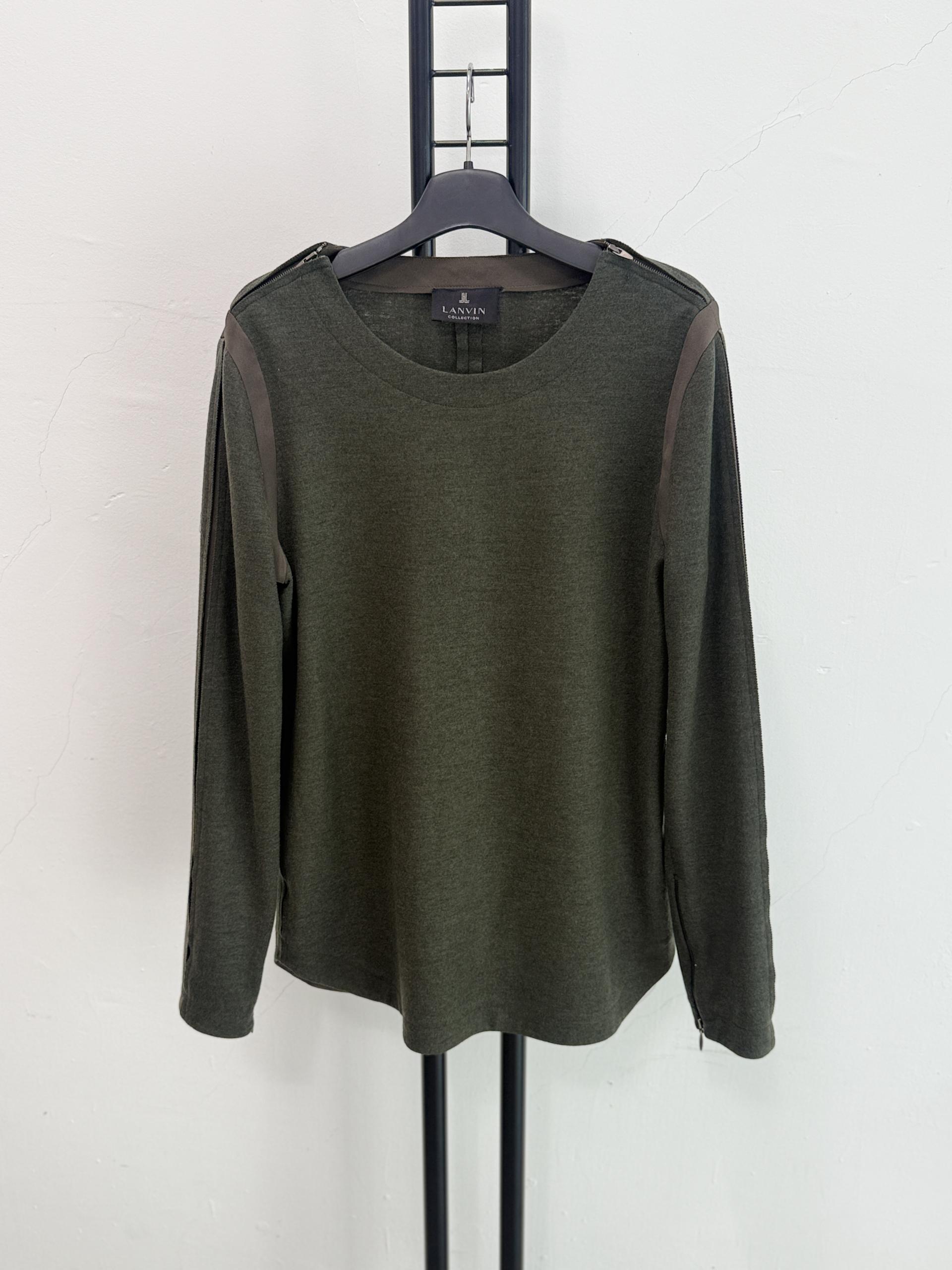 정품 랑방 LANVIN 그린 배색티