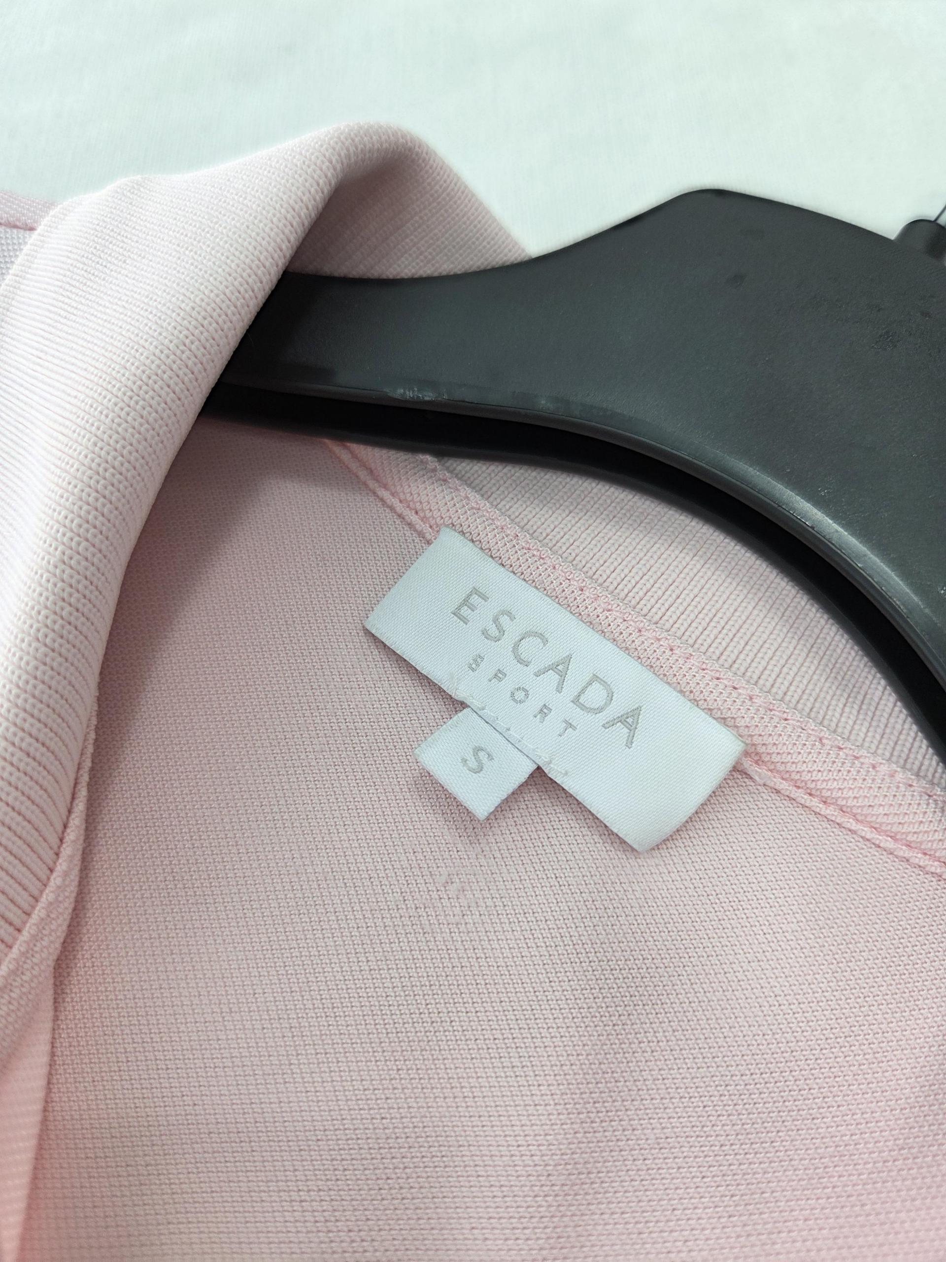 정품 에스까다 ESCADA 핑크 반팔 카라티