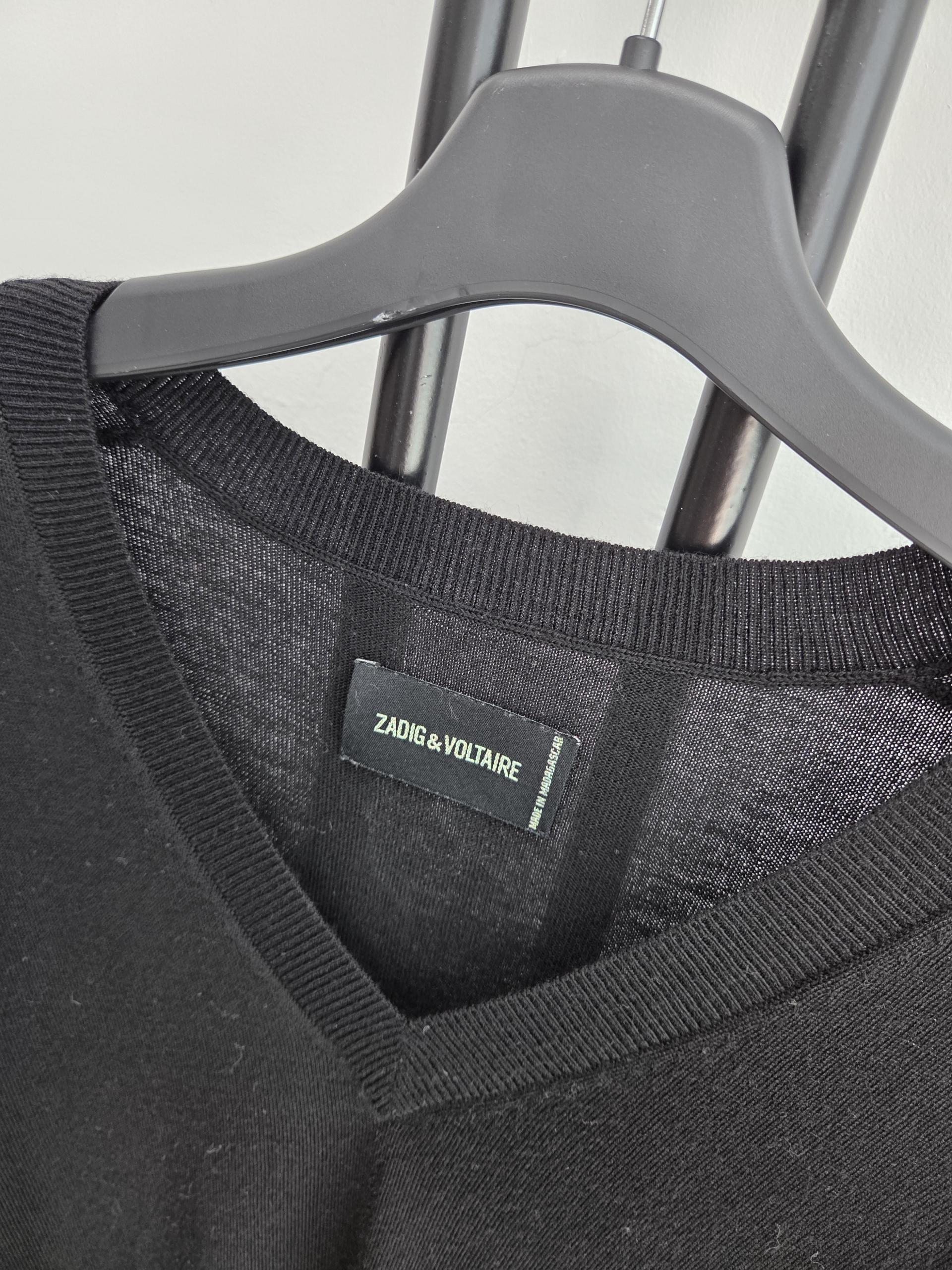정품 자딕앤볼테르 ZADIG&VOLTAIRE 블랙 V넥 니트