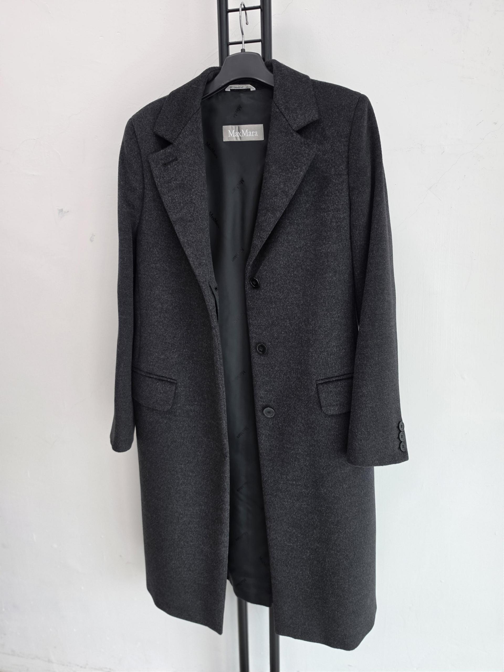 정품 막스마라 MaxMara 코트 여성용 챠콜 그레이