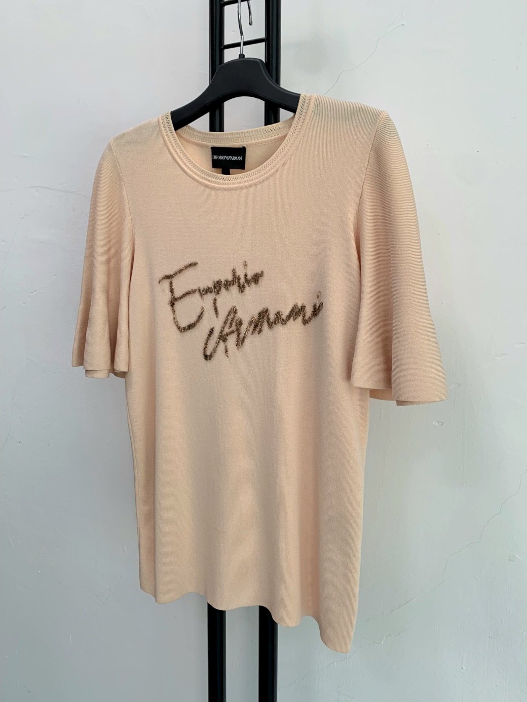 정품 엠포리오 알마니 EMPORIO ARMANI 반팔 로고 니트