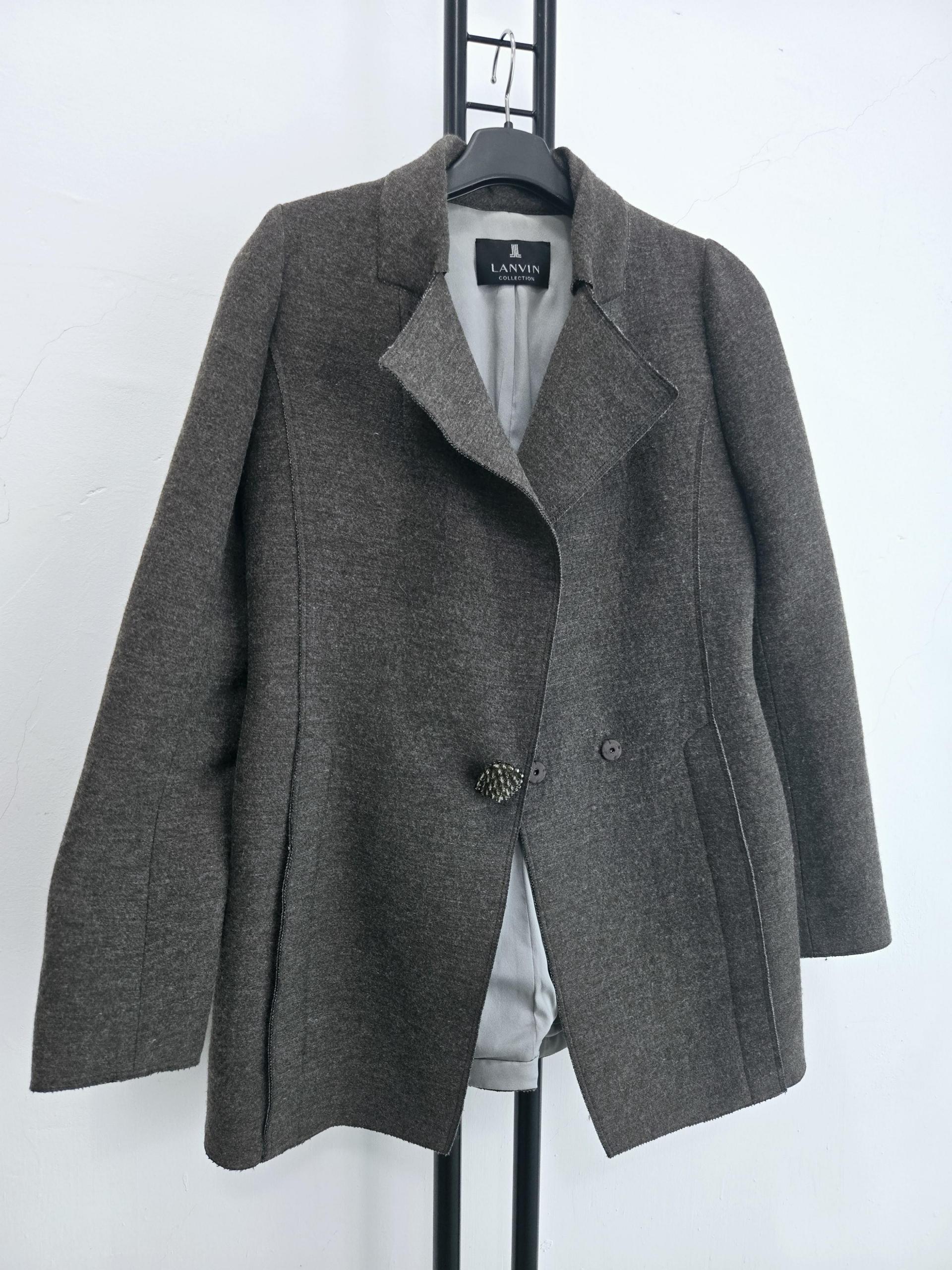 정품 랑방 컬렉션 LANVIN 모 70% 브라운 자켓