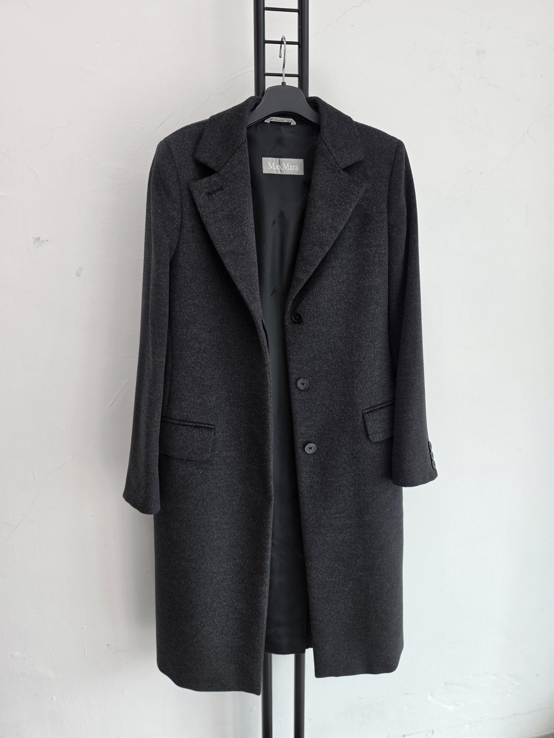 정품 막스마라 MaxMara 코트 여성용 챠콜 그레이