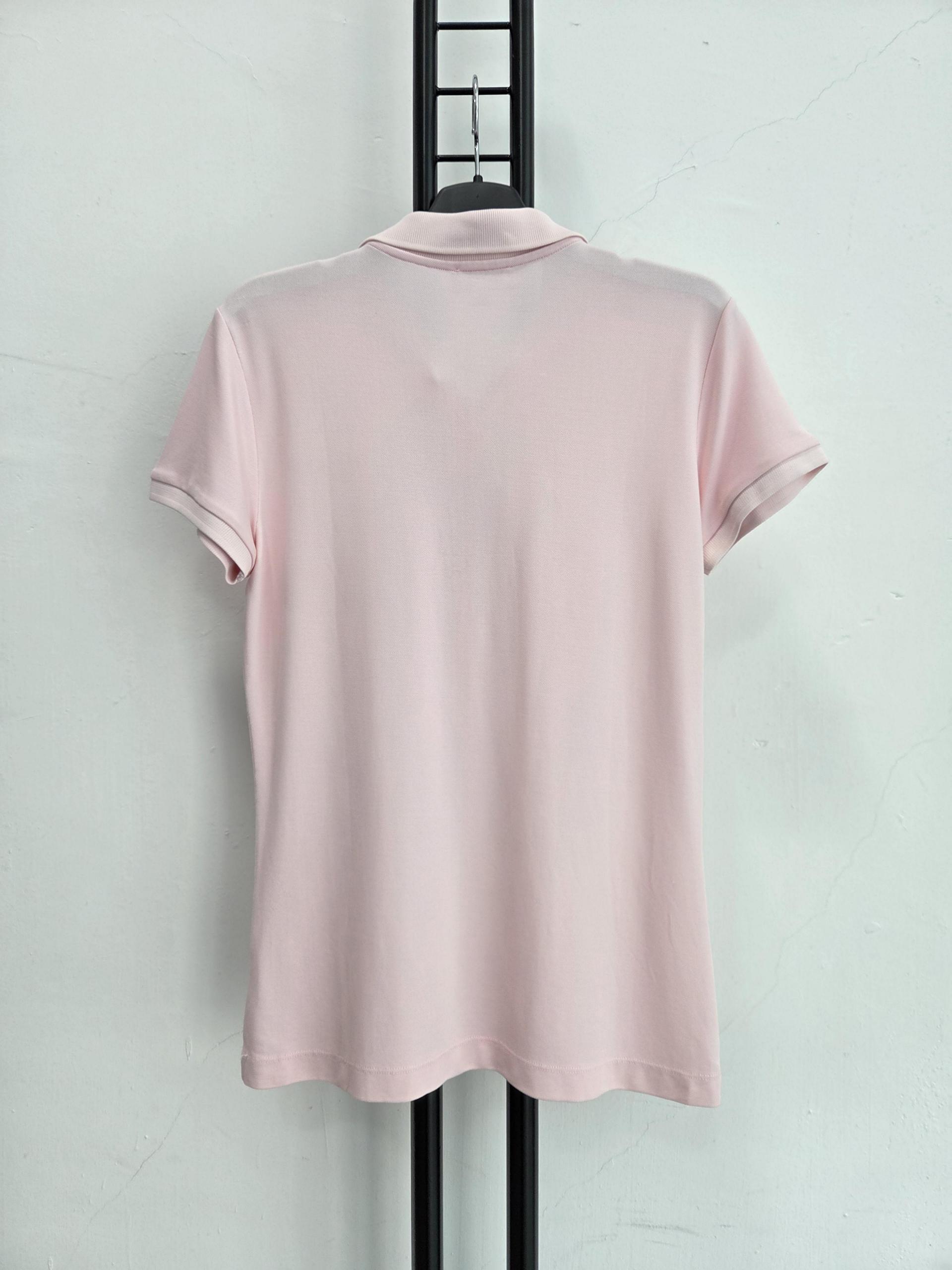 정품 에스까다 ESCADA 핑크 반팔 카라티