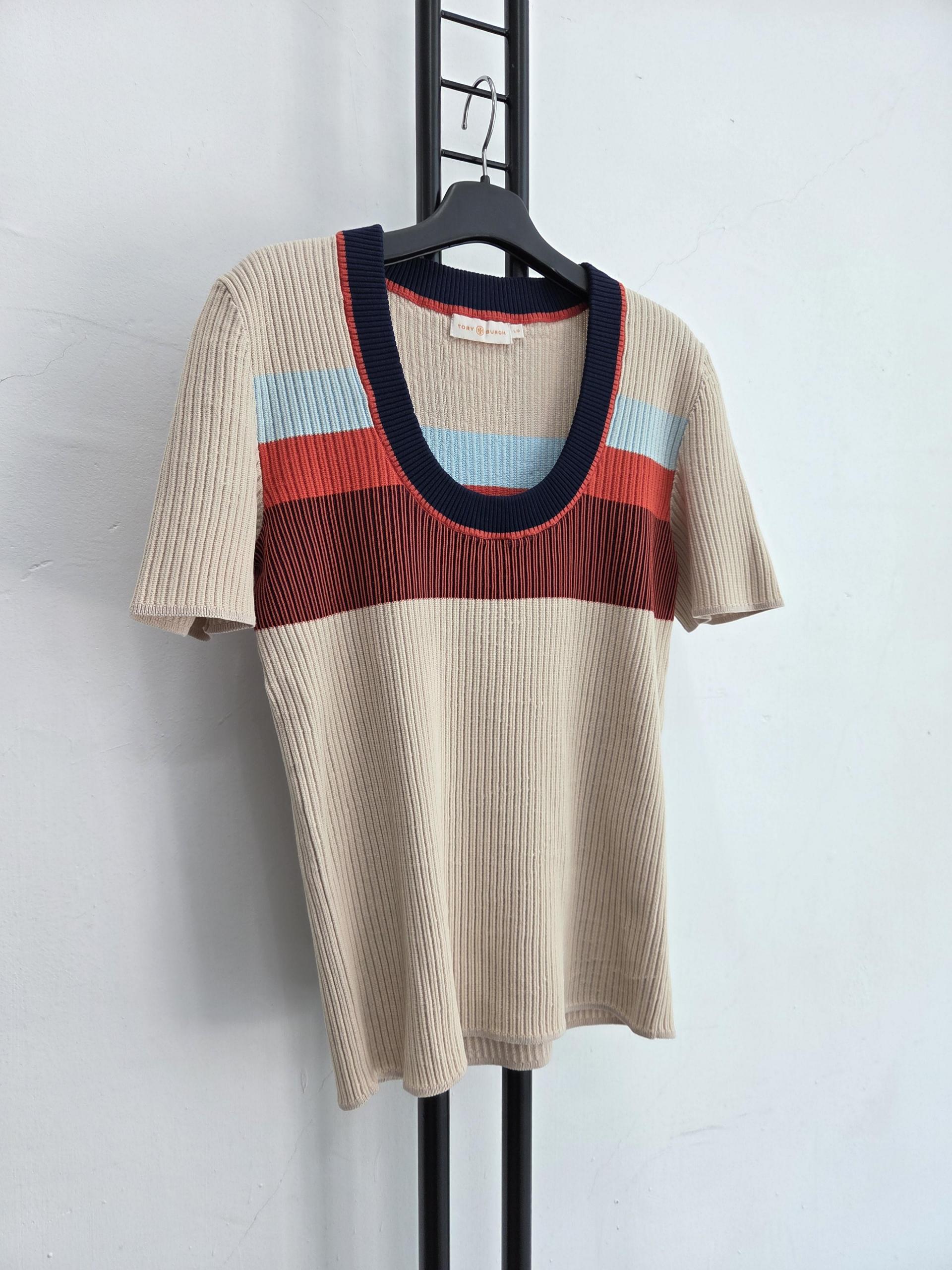 정품 토리버치 TORY BURCH 반팔 니트 티셔츠