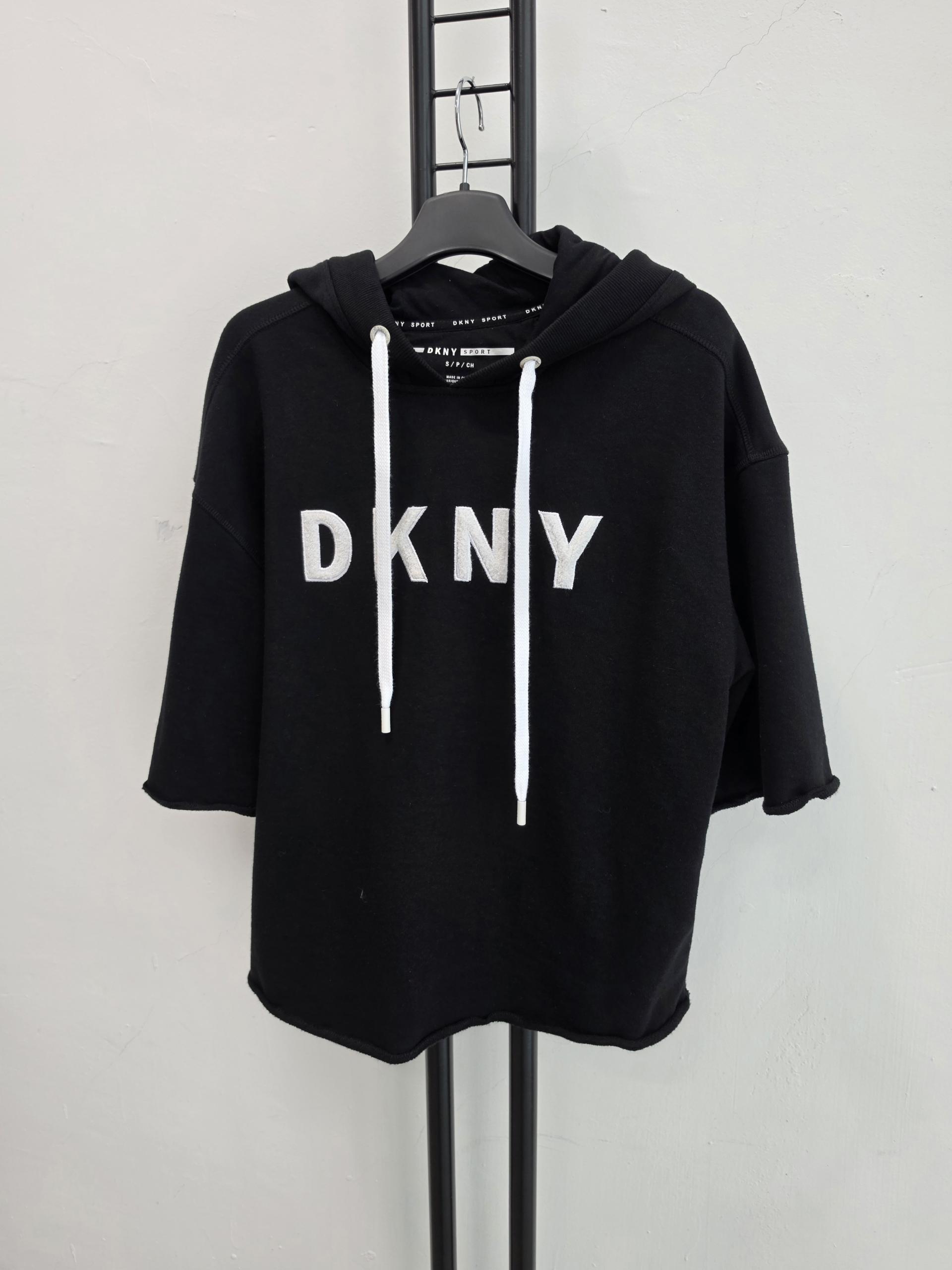 정품 DKNY 스포츠 반팔 후드티 블랙