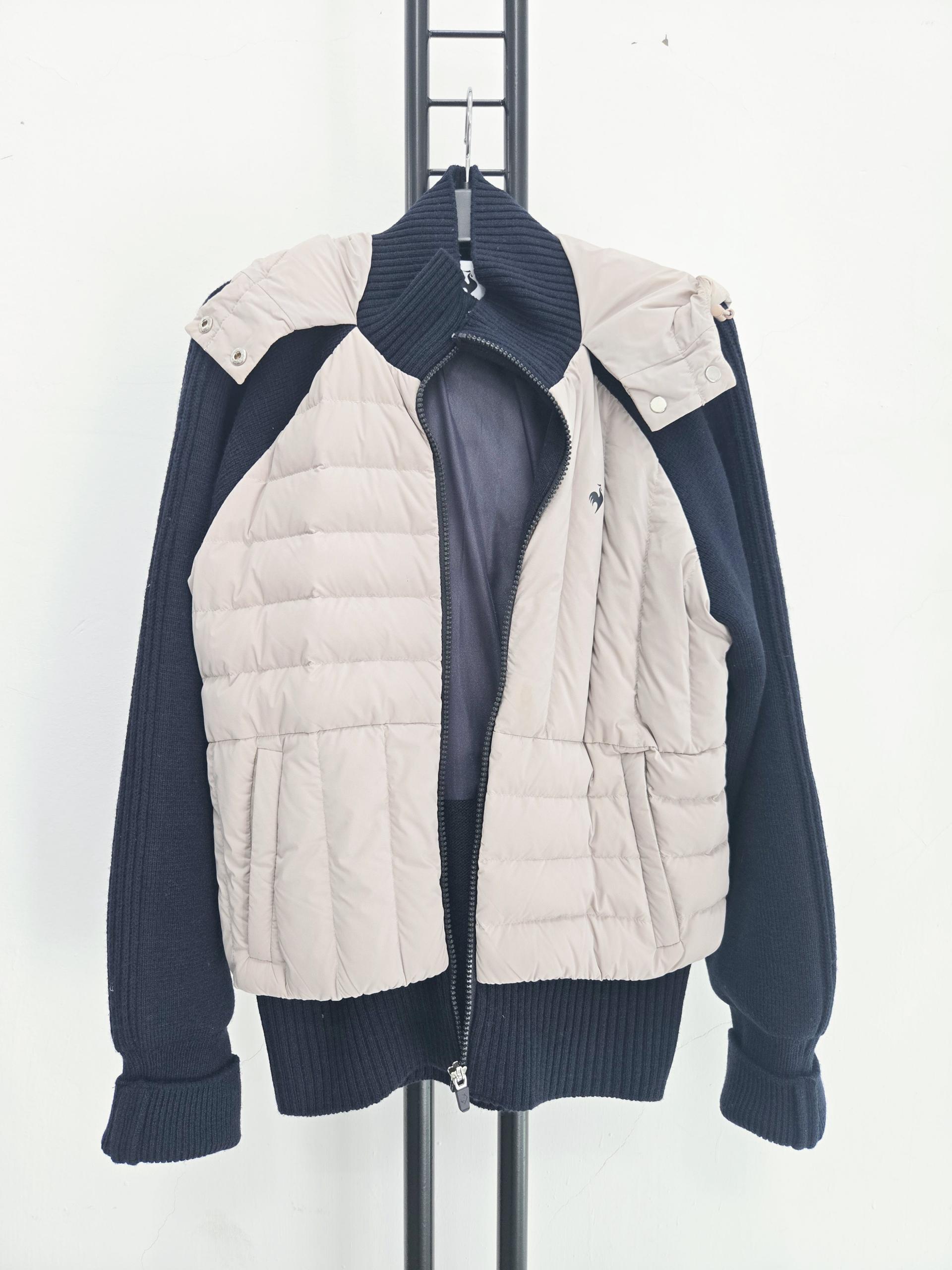 정품 르꼬끄 골프 LE COQ SPORTIF 구스 패딩 니트 집업
