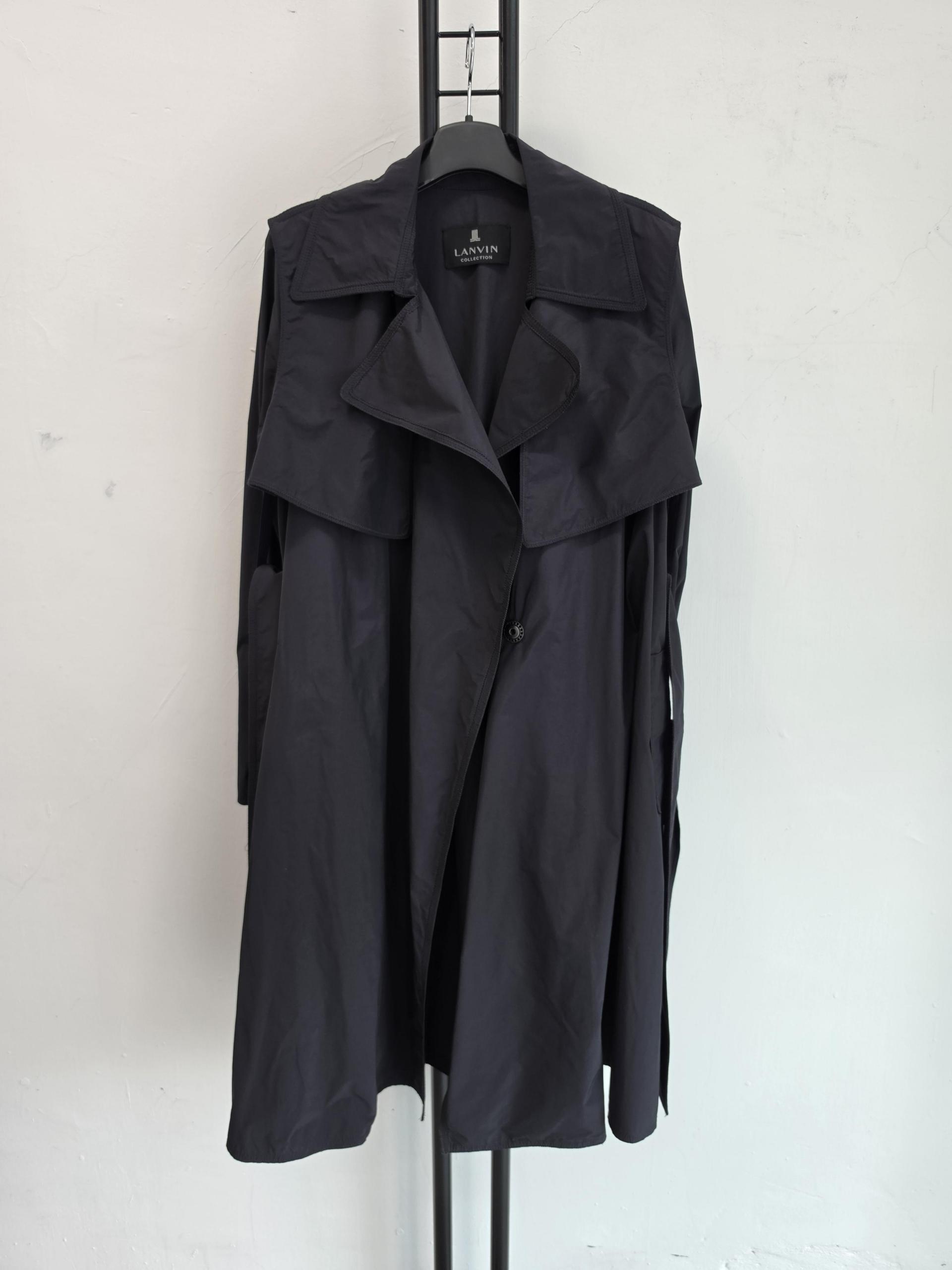 정품 랑방 LANVIN 블랙 트렌치코트