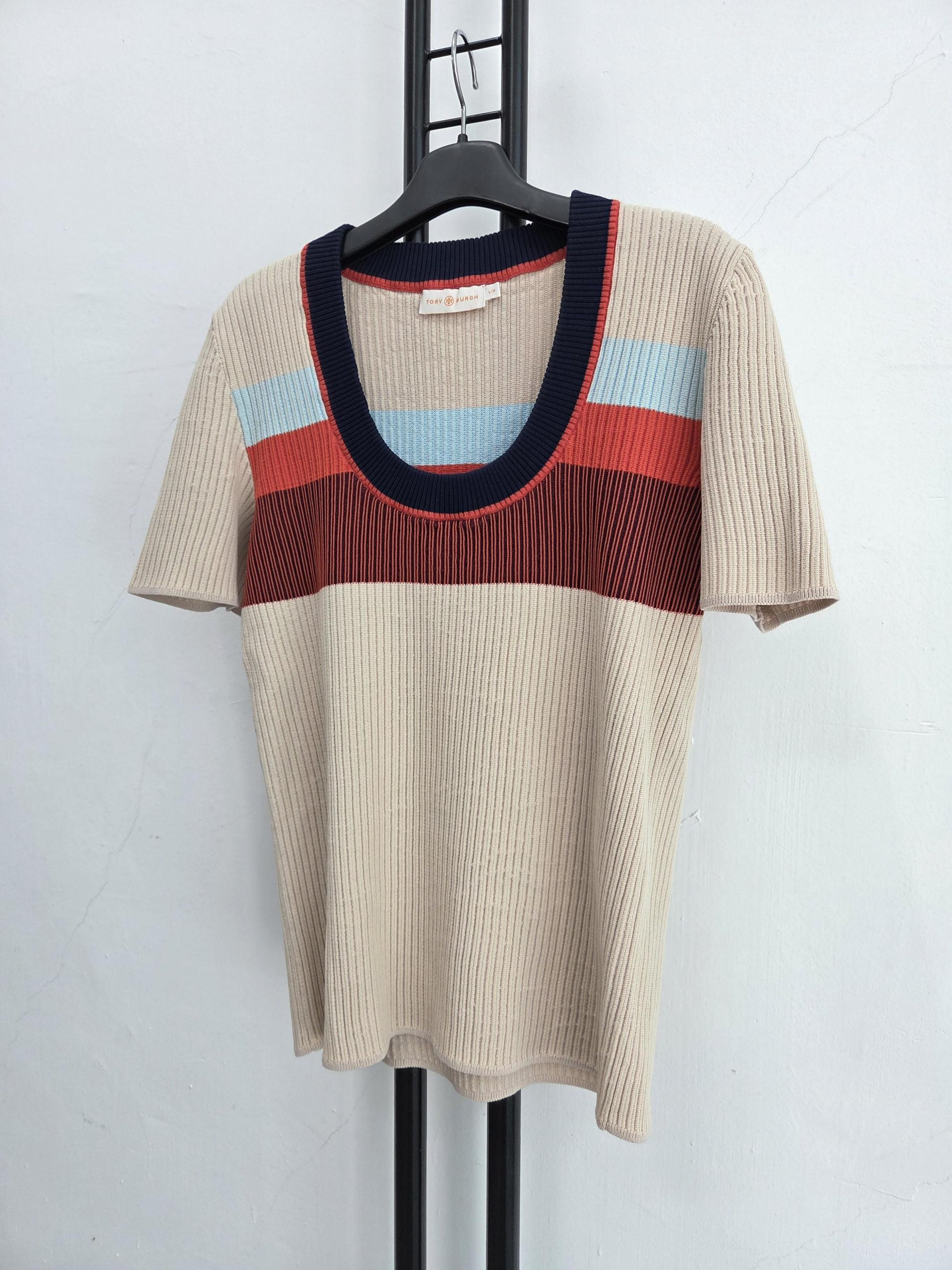 정품 토리버치 TORY BURCH 반팔 니트 티셔츠