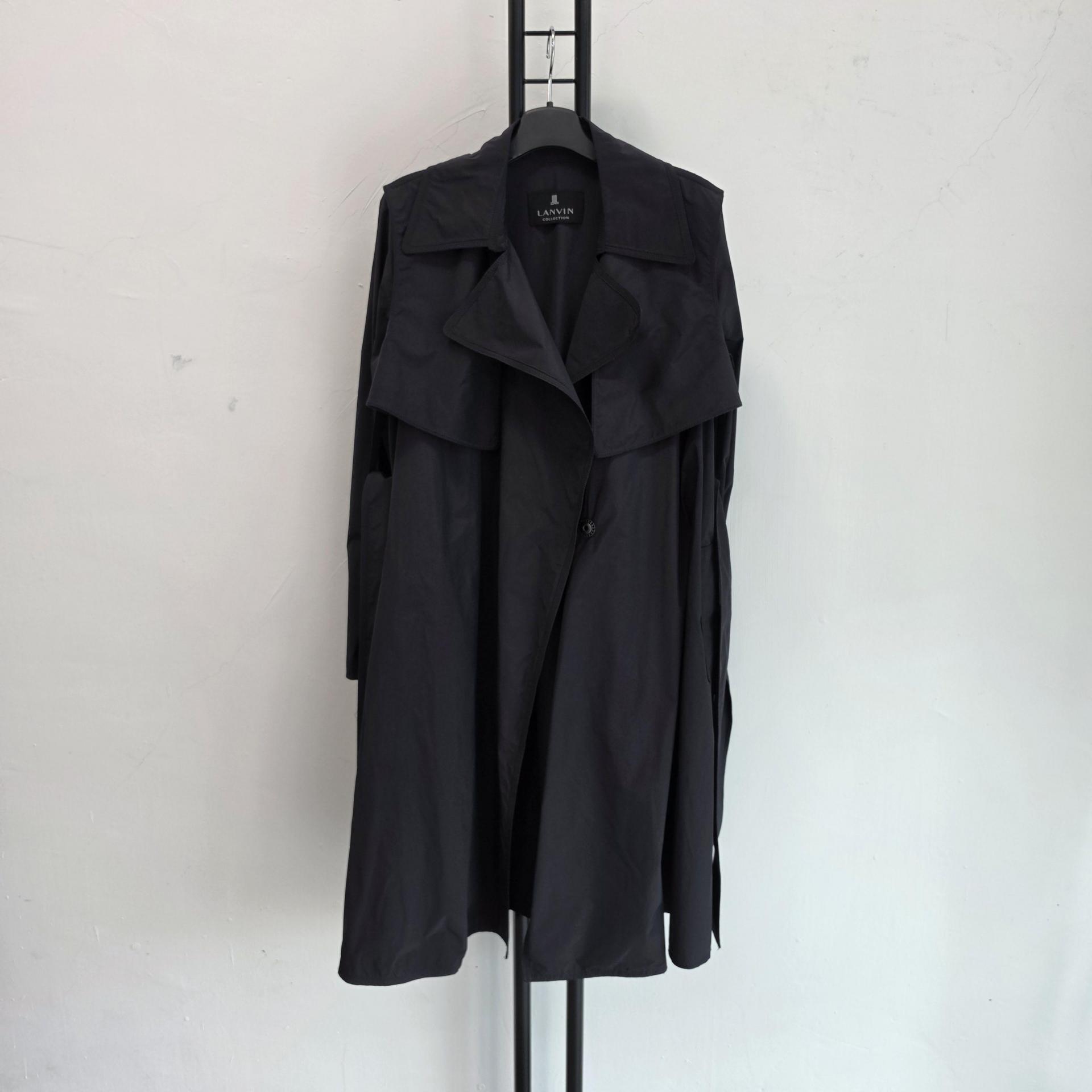 정품 랑방 LANVIN 블랙 트렌치코트