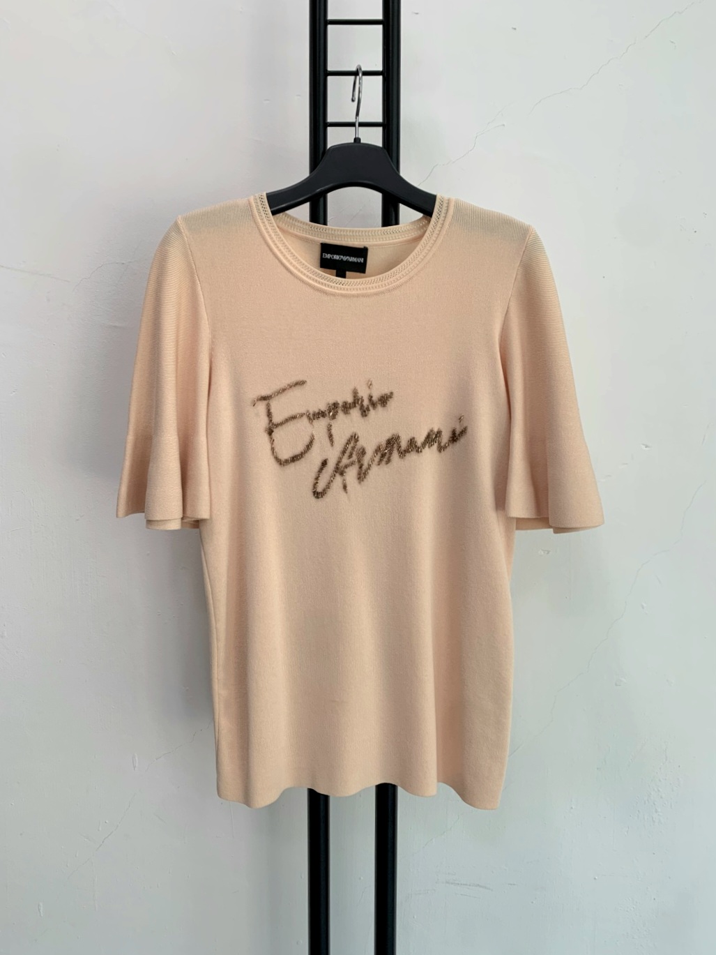 정품 엠포리오 알마니 EMPORIO ARMANI 반팔 로고 니트