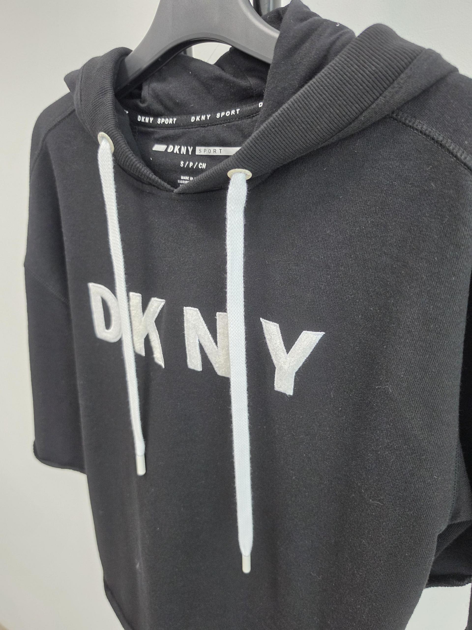 정품 DKNY 스포츠 반팔 후드티 블랙