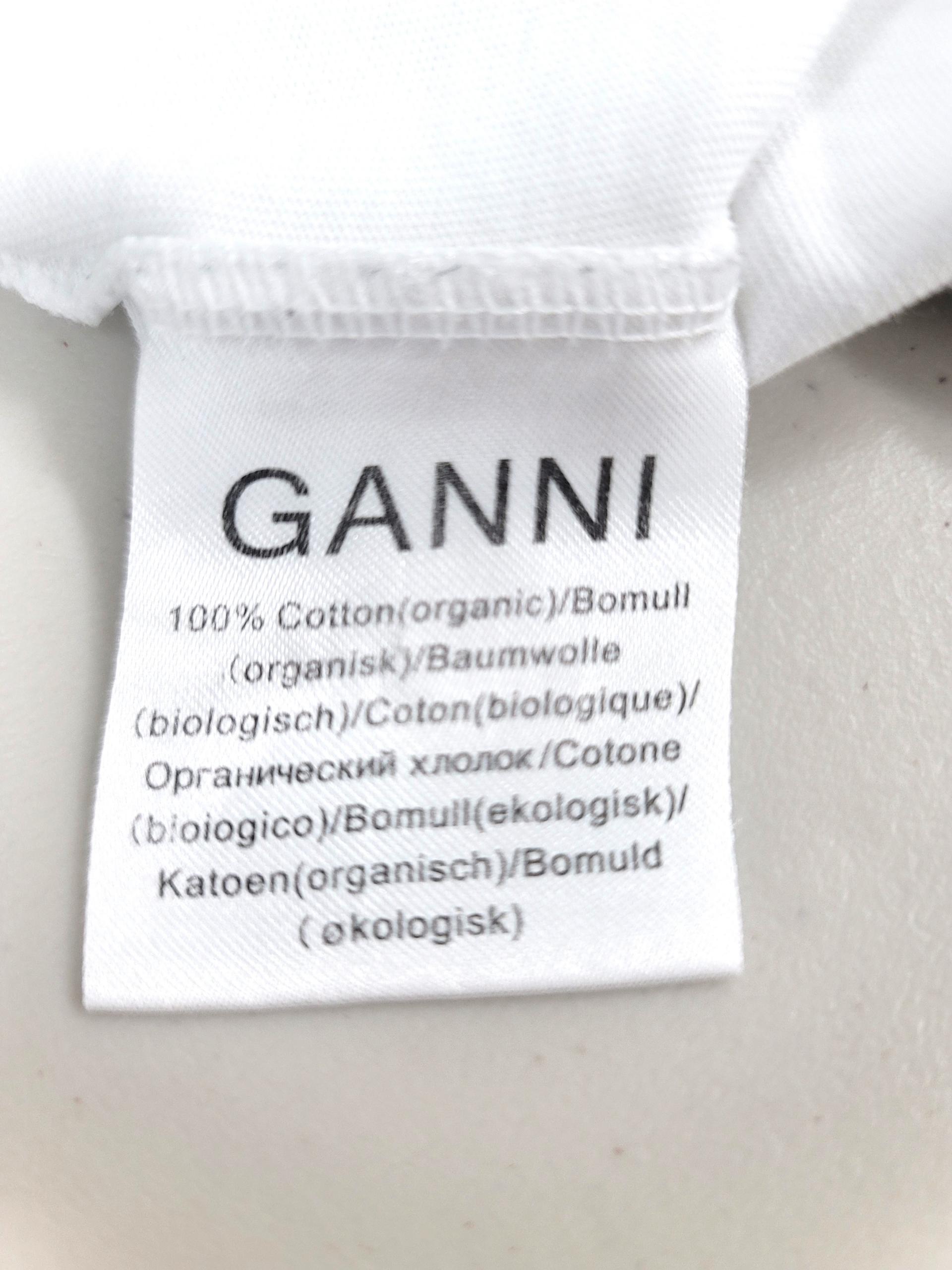 정품 가니 GANNI 스마일 프린트 반팔 티셔츠 화이트