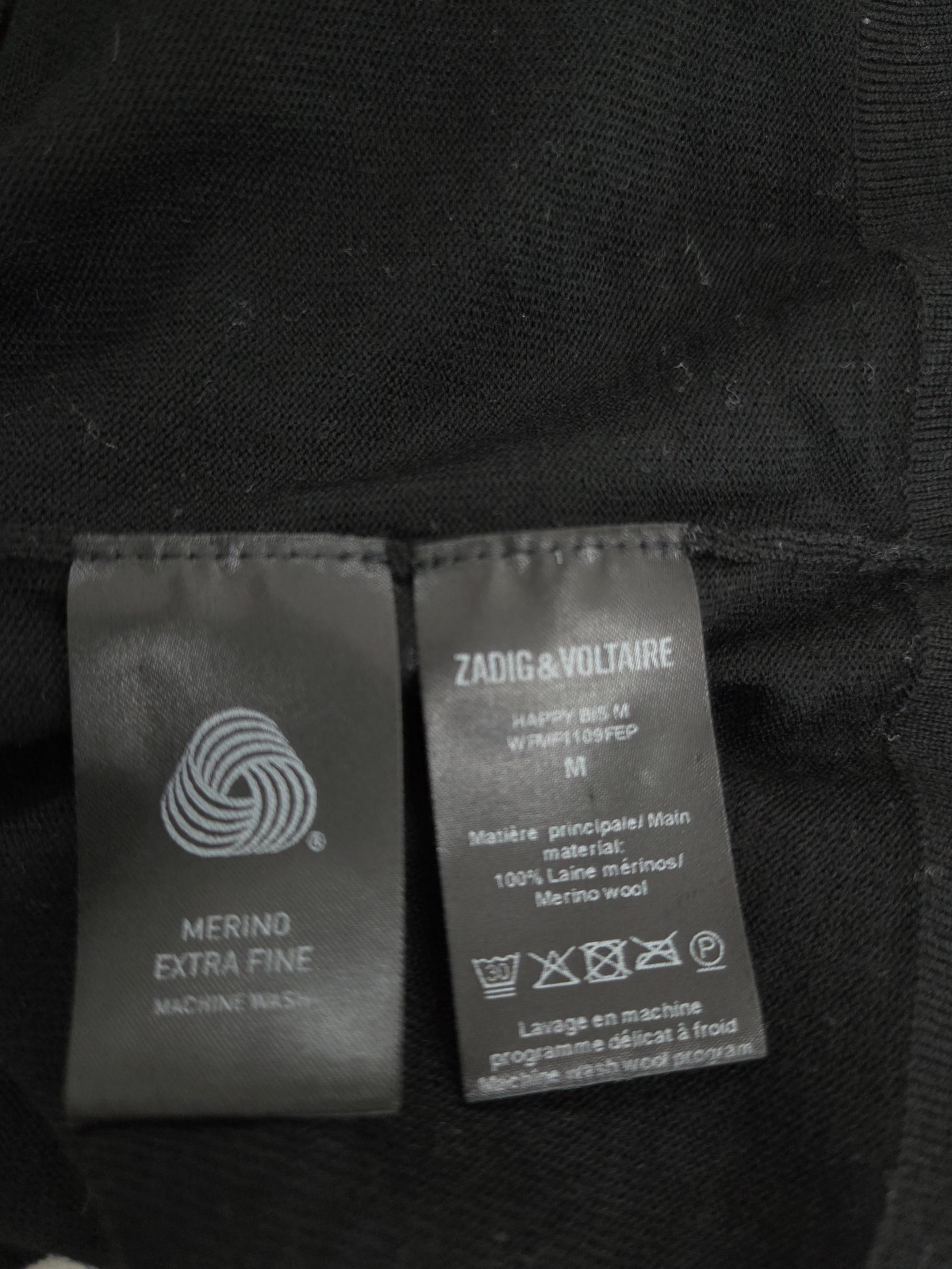 정품 자딕앤볼테르 ZADIG&VOLTAIRE 블랙 V넥 니트
