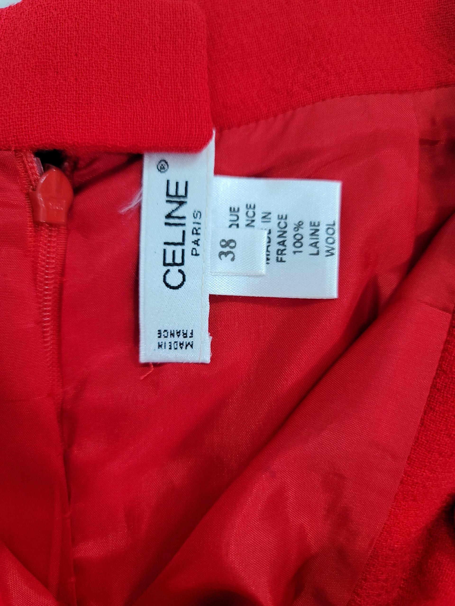 정품 셀린느 CELINE 스커트 레드