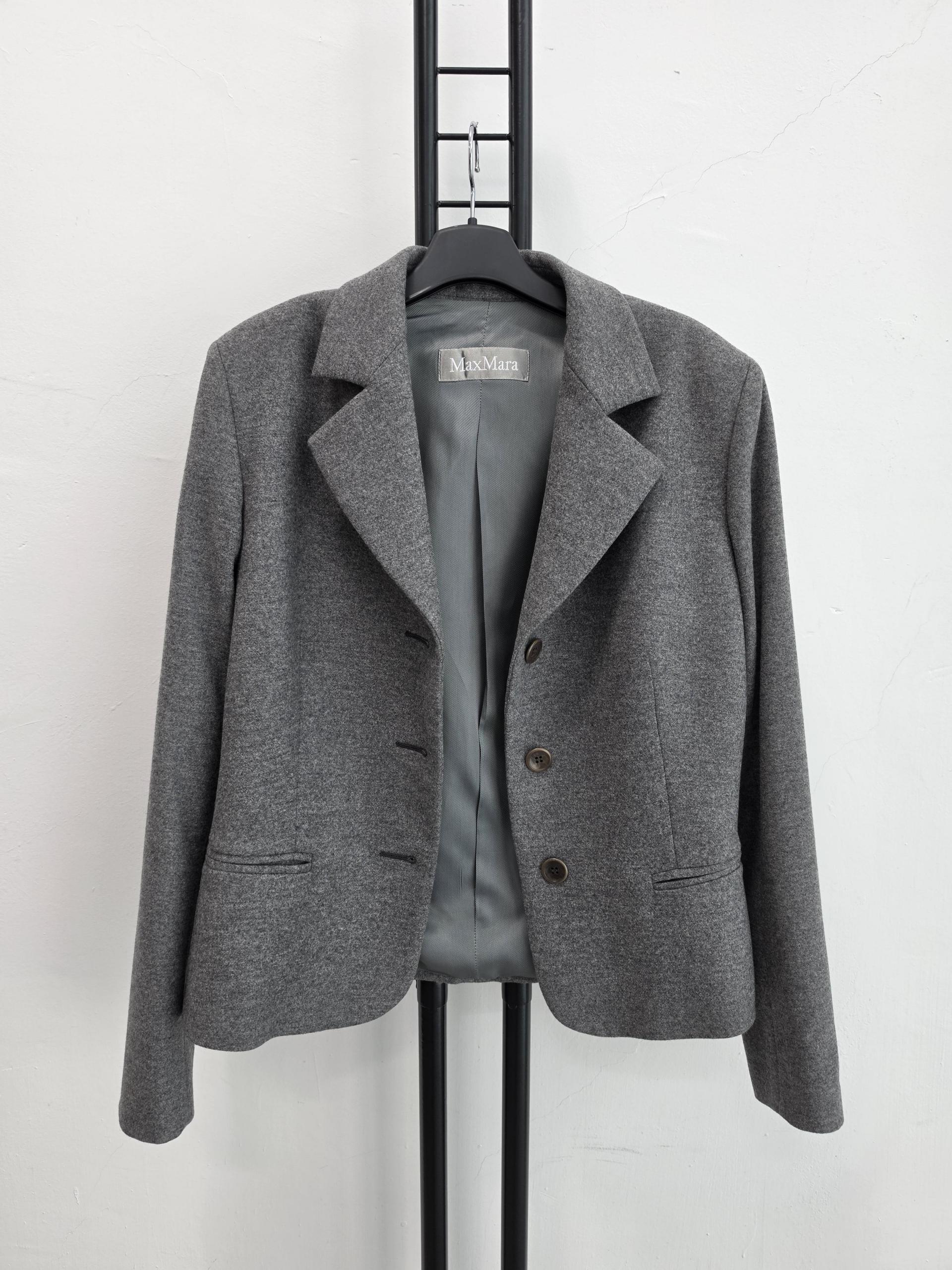 정품 MAXMARA 막스마라 버진울 자켓 그레이