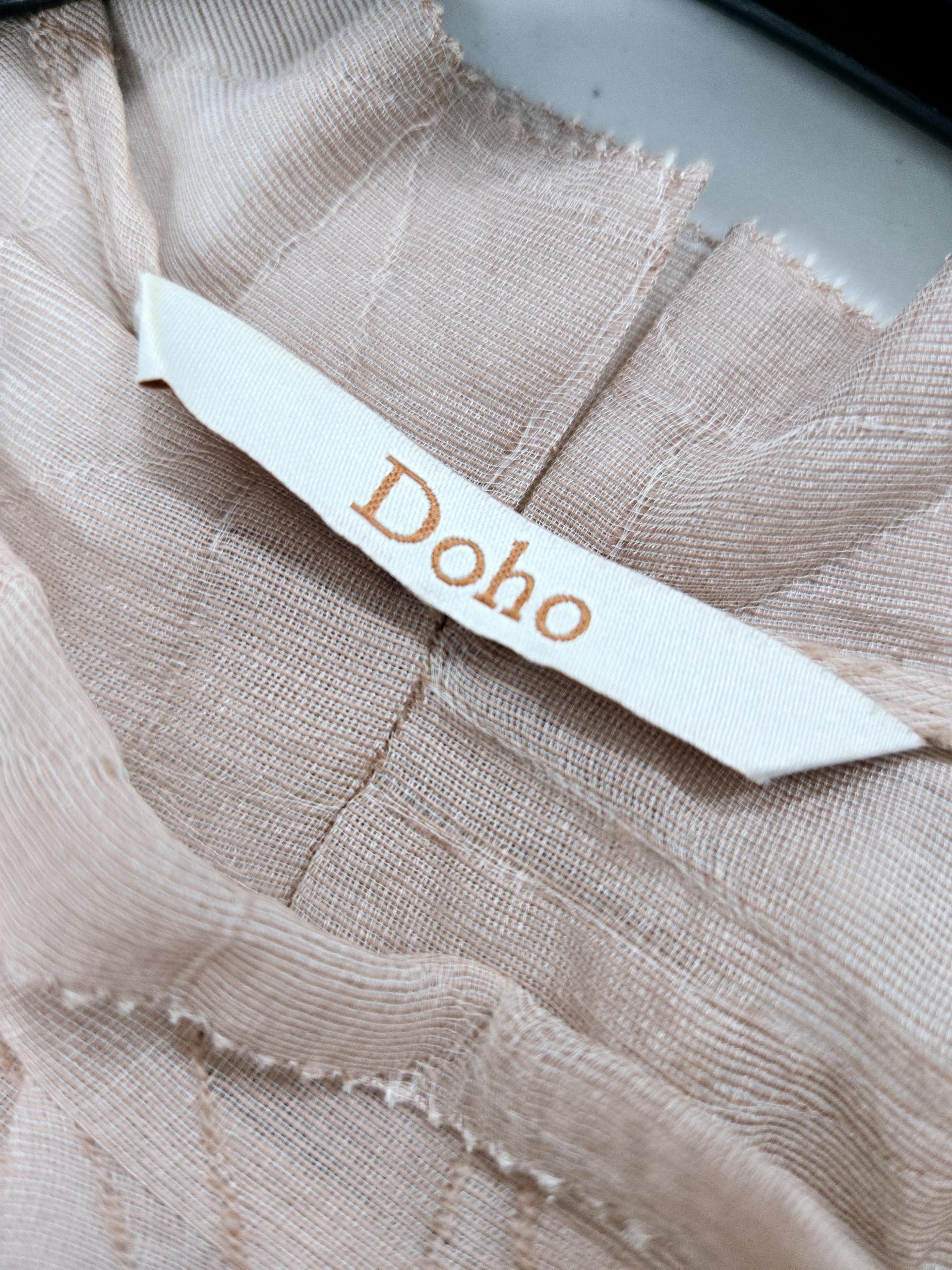 정품 도호 DOHO 시스루 패턴 블라우스 베이비핑크