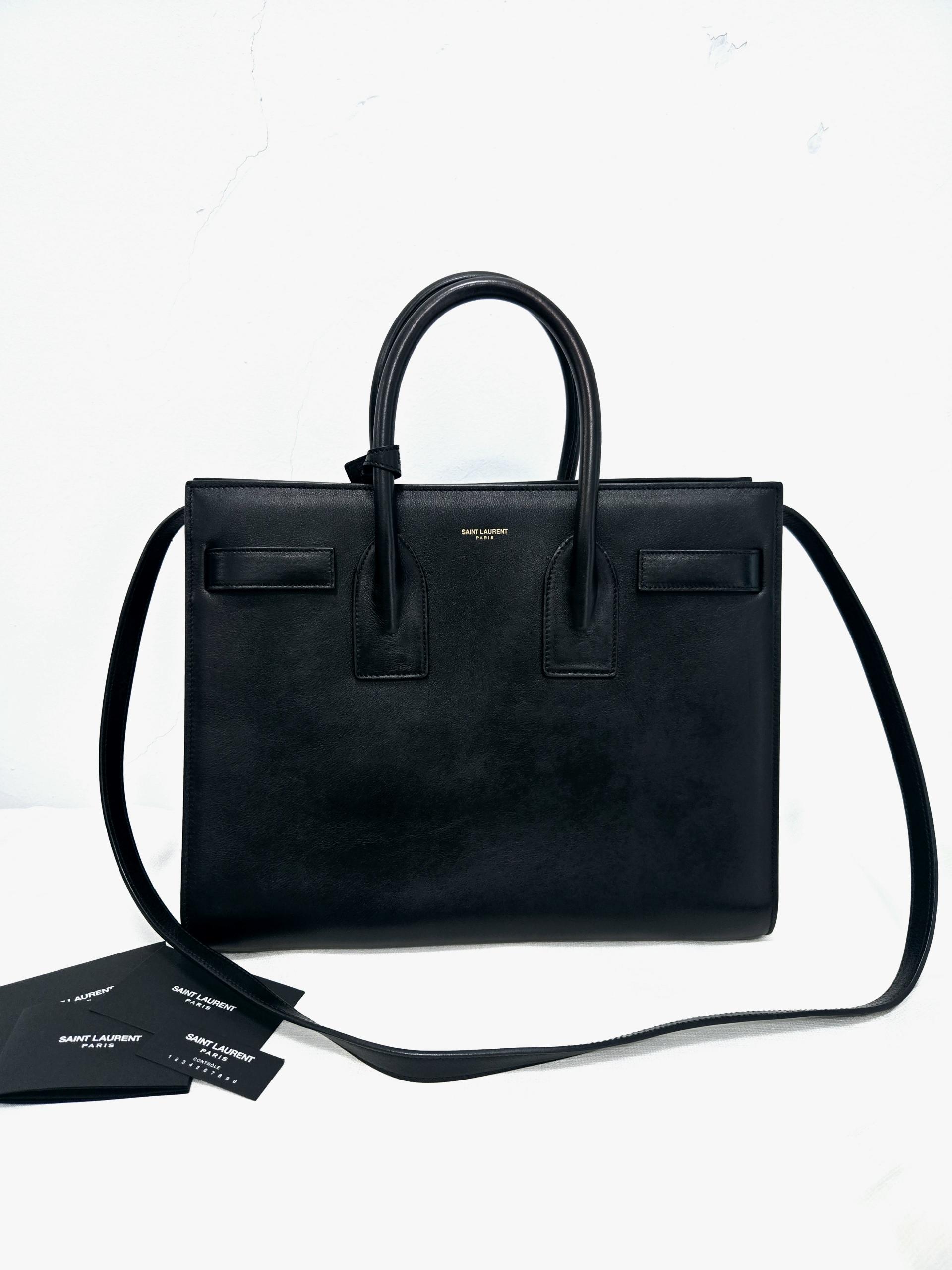 정품 생로랑 SAINT LAURENT 삭 드쥬르 블랙 토트백 숄더백