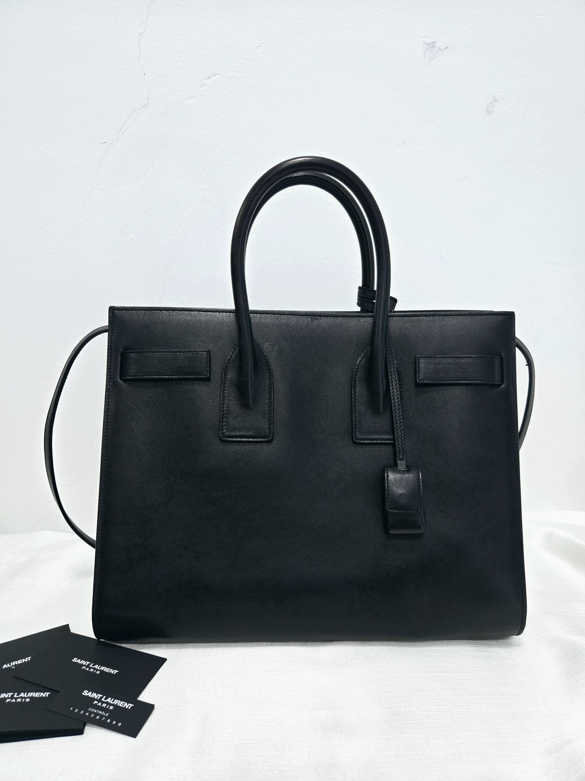 정품 생로랑 SAINT LAURENT 삭 드쥬르 블랙 토트백 숄더백