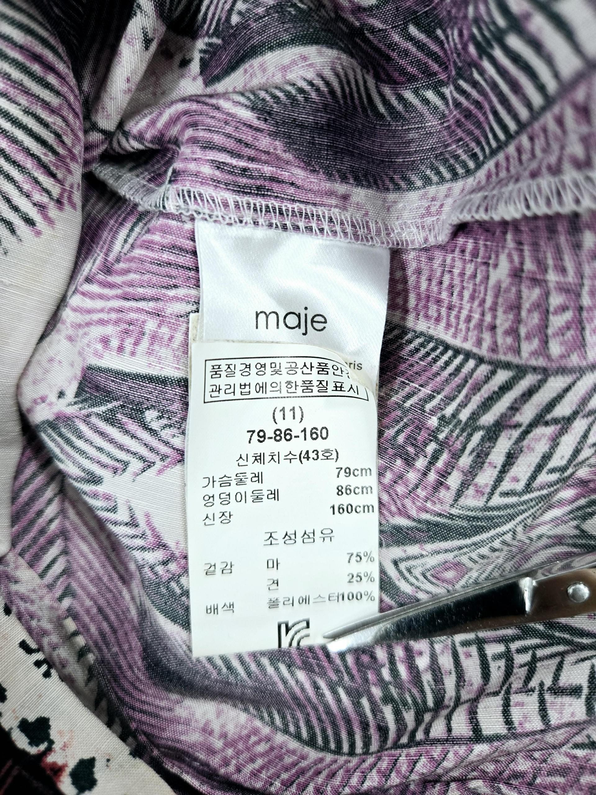 정품 마쥬 MAJE 여성 민소매 패턴 원피스