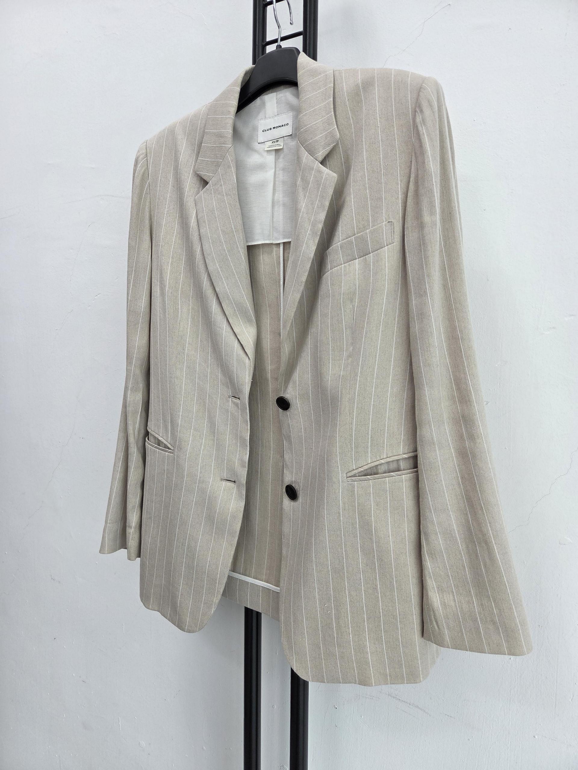 정품 클럽모나코 CLUB MONACO 스트라이프 린넨 자켓