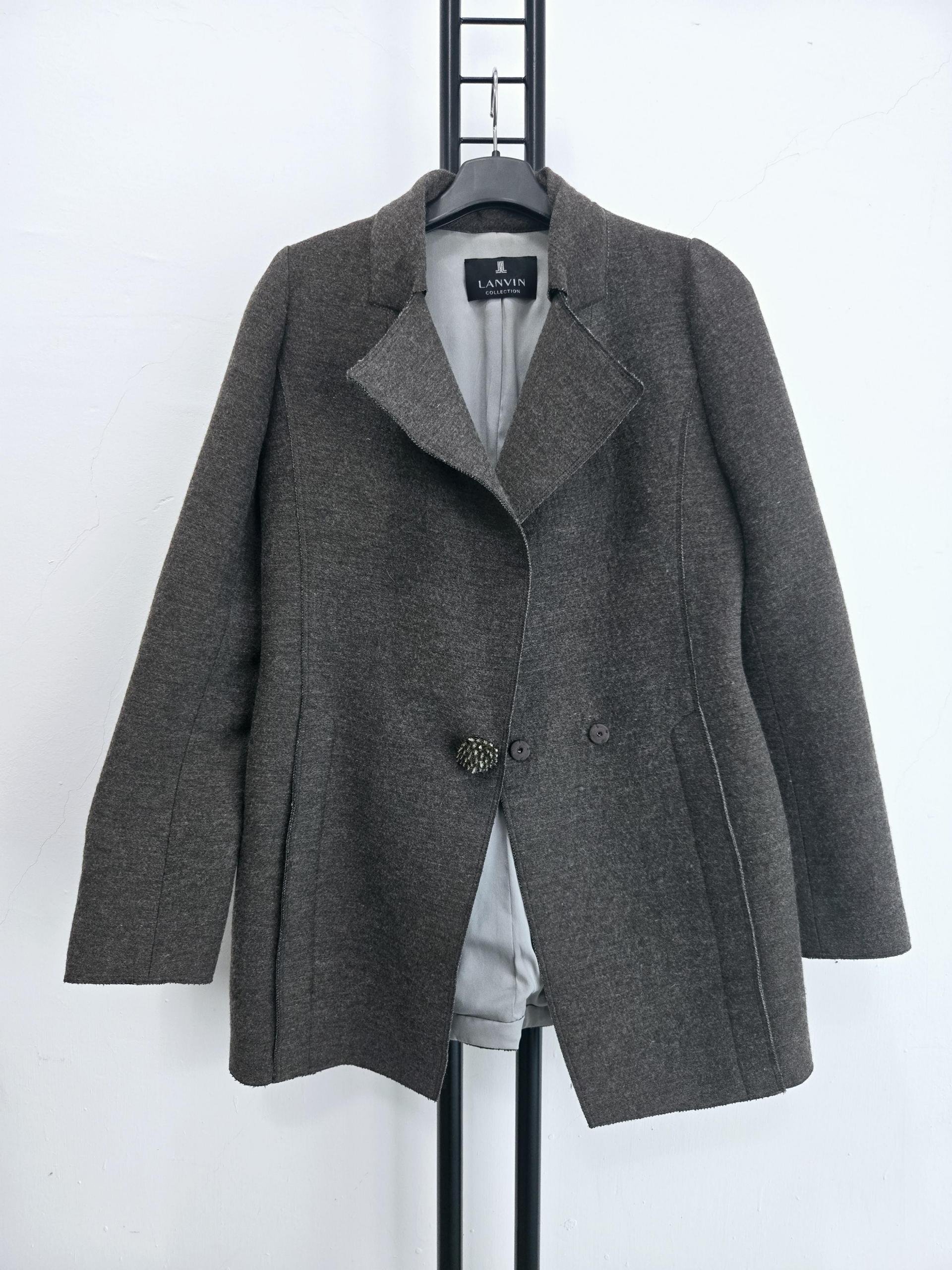 정품 랑방 컬렉션 LANVIN 모 70% 브라운 자켓